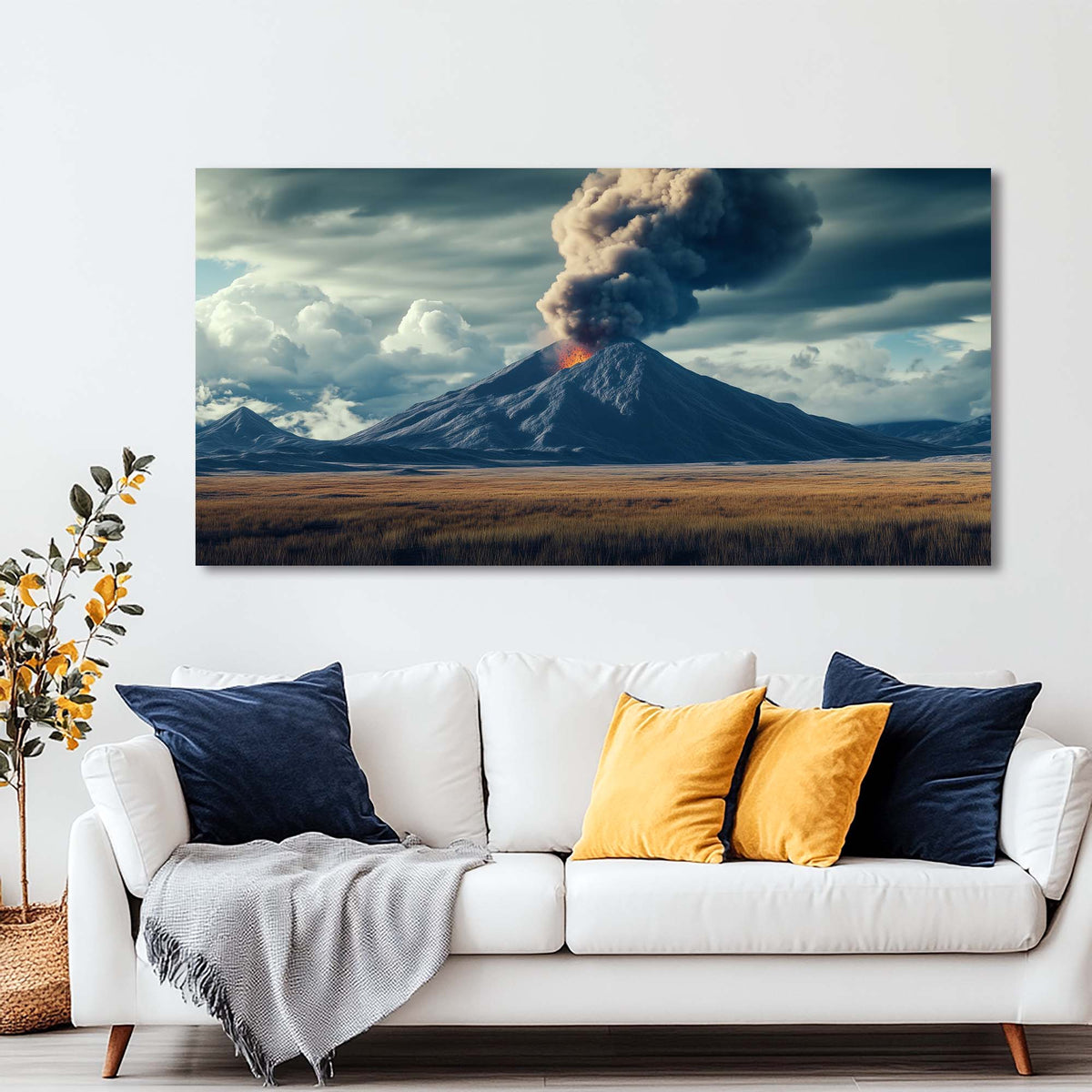 Navy Blue Nature Wall Art for Living Room Canvas Painting Prints Art Deco Artwork Office Bedroom Decor