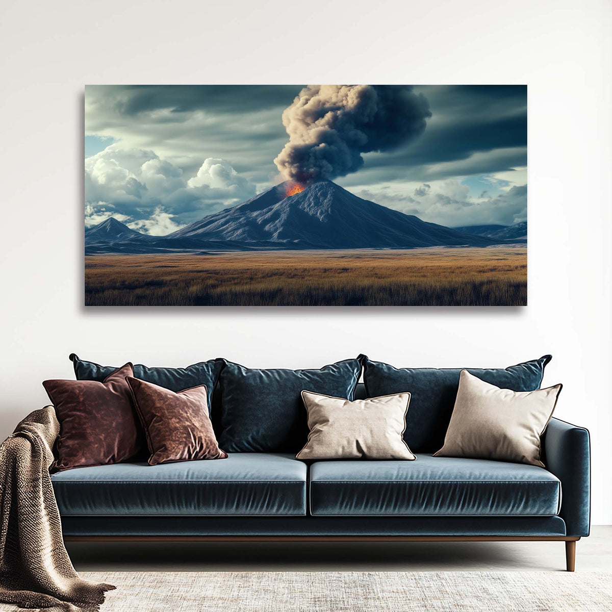 Navy Blue Nature Wall Art for Living Room Canvas Painting Prints Art Deco Artwork Office Bedroom Decor