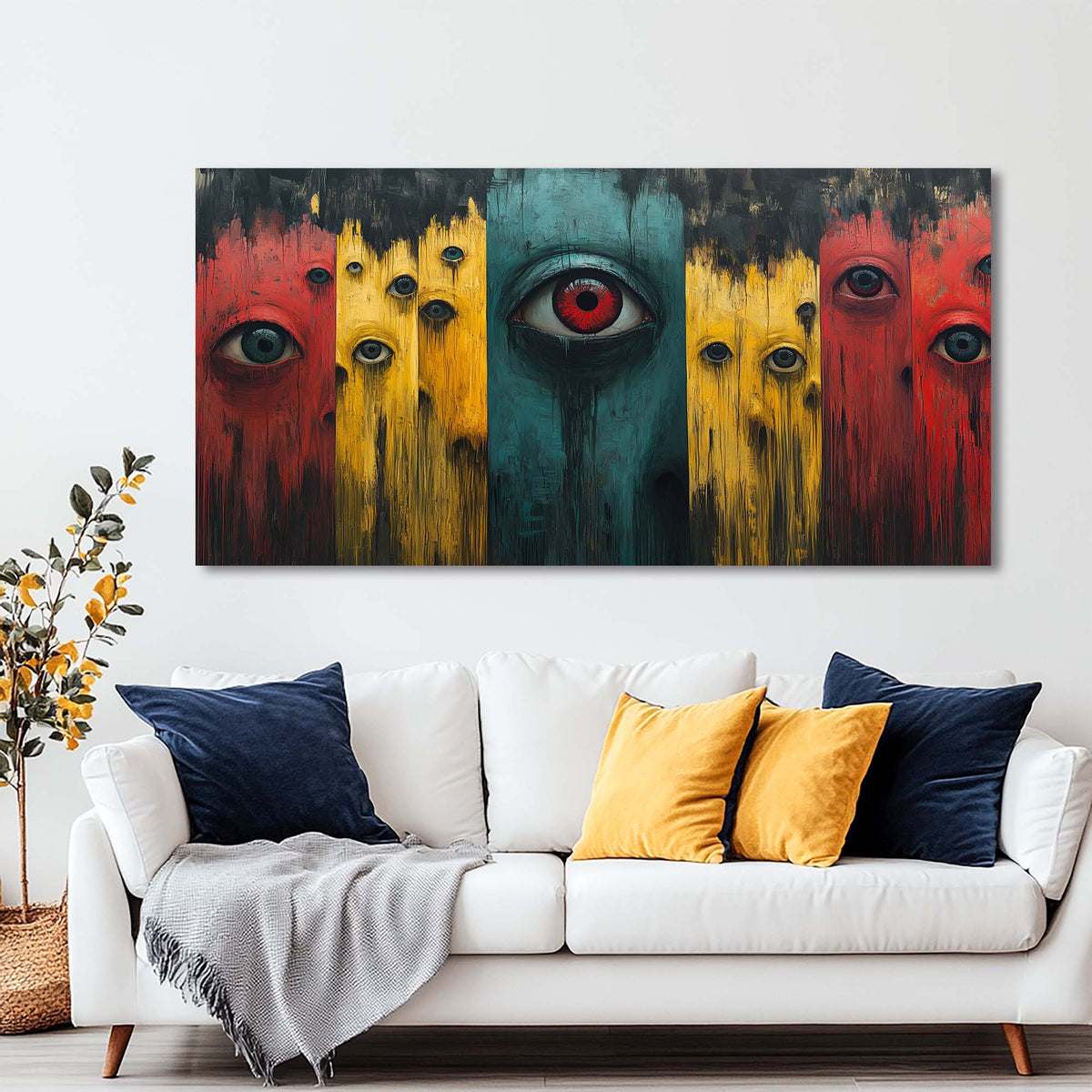 Blue Abstract Wall Art for Living Room Canvas Painting Prints Art Deco Artwork Office Bedroom Decor