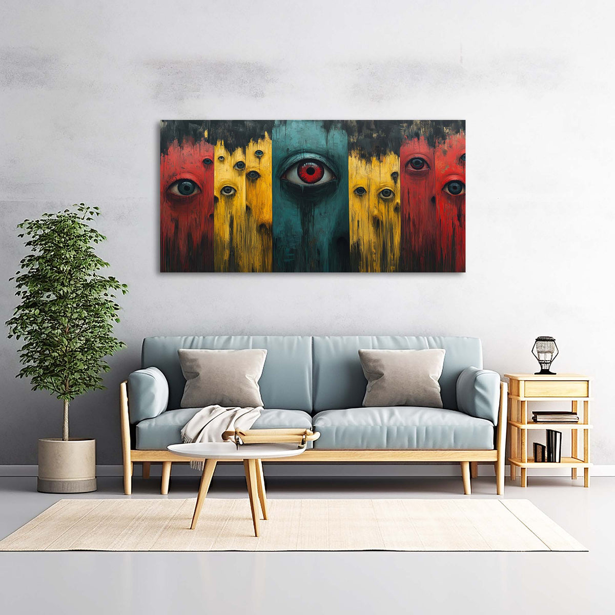 Blue Abstract Wall Art for Living Room Canvas Painting Prints Art Deco Artwork Office Bedroom Decor