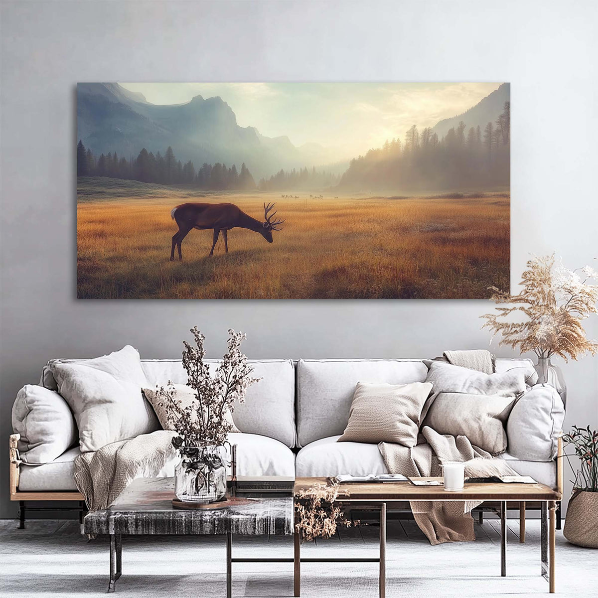 Navy Blue Animals Wall Art for Living Room Canvas Painting Prints Art Deco Artwork Office Bedroom Decor