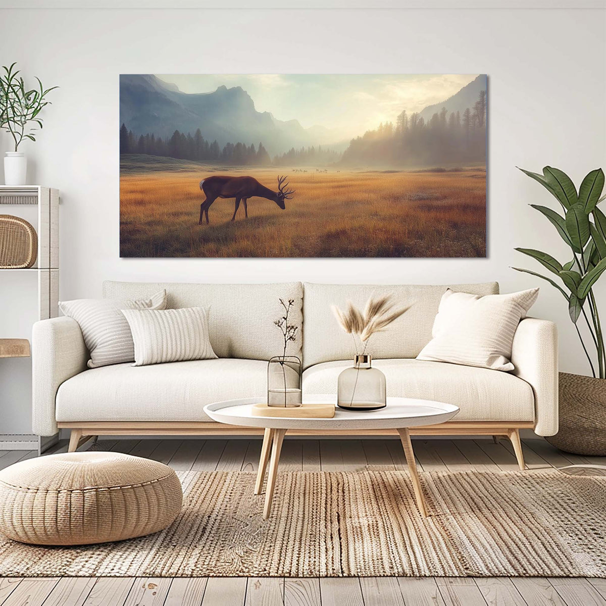 Navy Blue Animals Wall Art for Living Room Canvas Painting Prints Art Deco Artwork Office Bedroom Decor