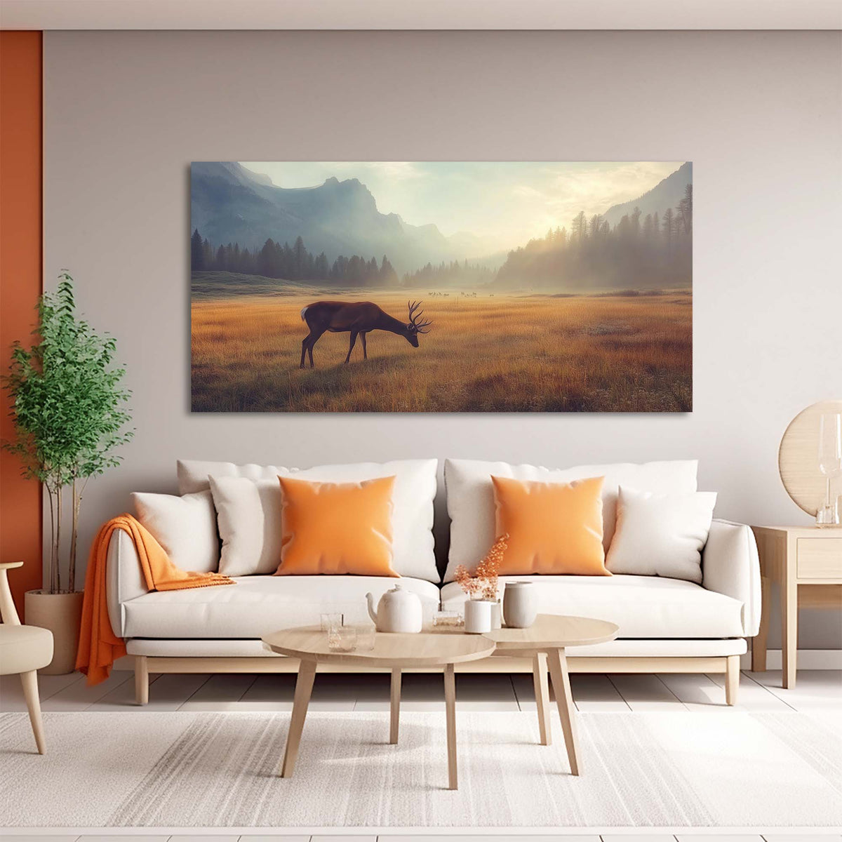 Navy Blue Animals Wall Art for Living Room Canvas Painting Prints Art Deco Artwork Office Bedroom Decor