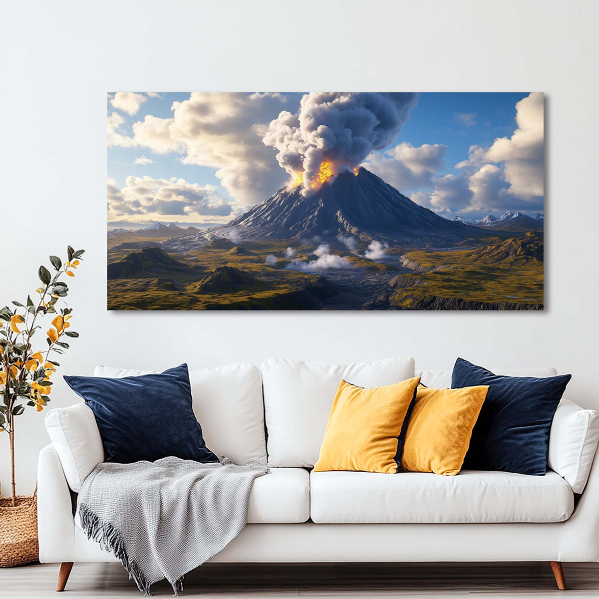 Navy Blue Nature Wall Art for Living Room Canvas Painting Prints Art Deco Artwork Office Bedroom Decor