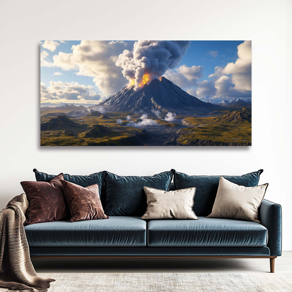 Navy Blue Nature Wall Art for Living Room Canvas Painting Prints Art Deco Artwork Office Bedroom Decor