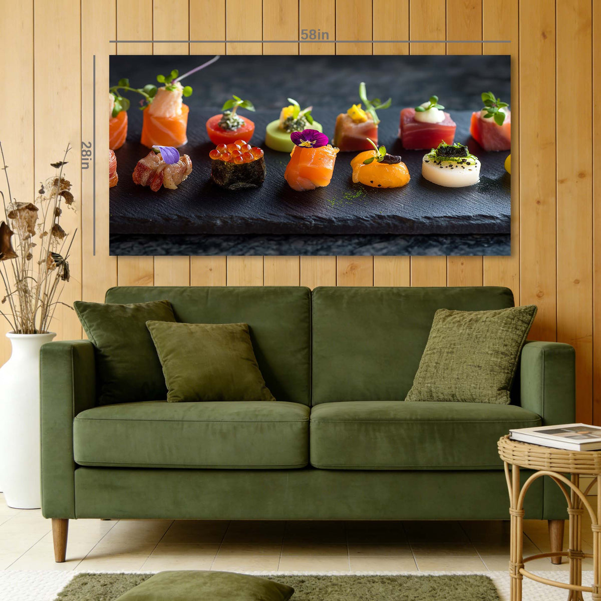 Navy Blue Asian Floral Wall Art Modern Canvas Painting Prints Artwork Office Hallway Bedroom Living Room Decor