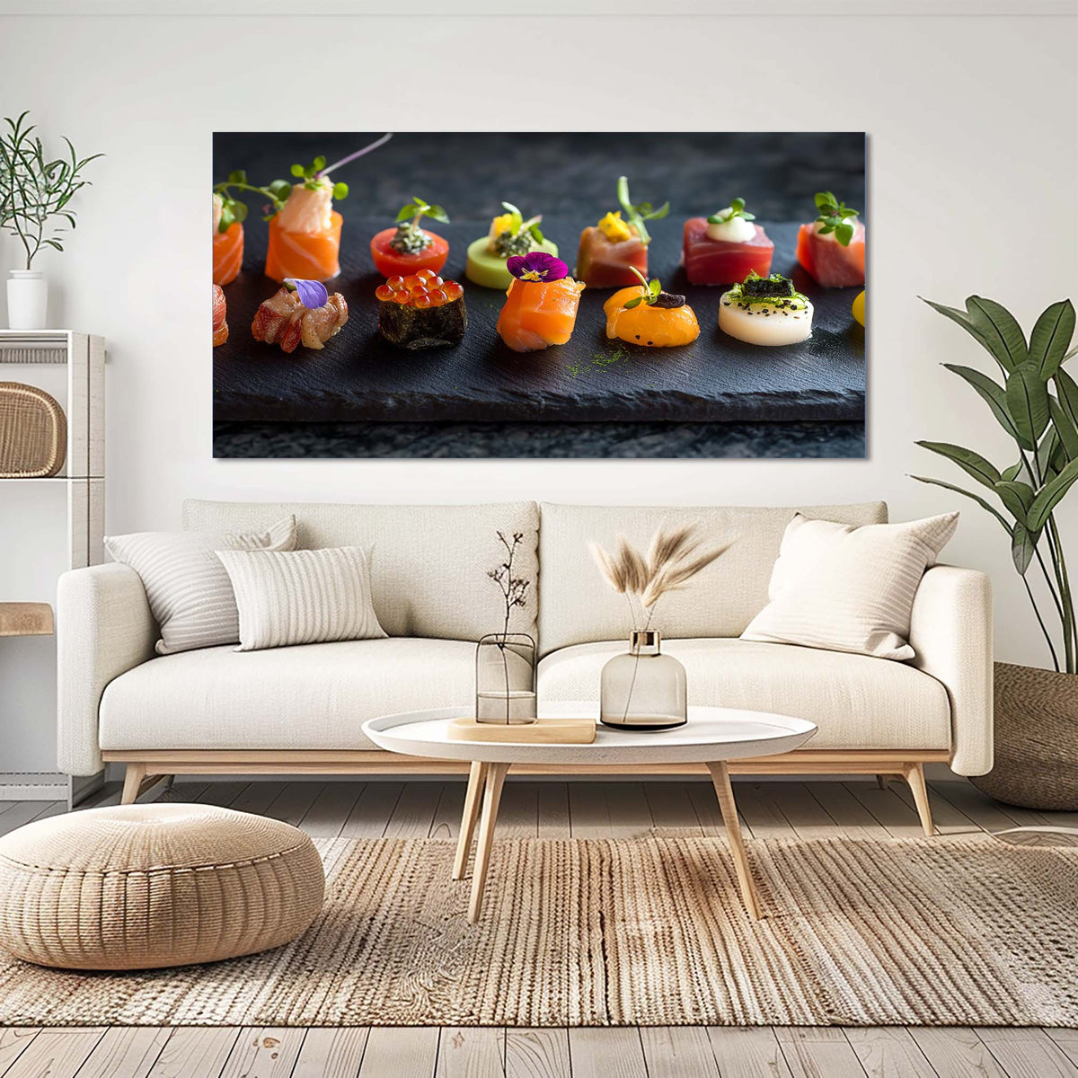 Navy Blue Asian Floral Wall Art Modern Canvas Painting Prints Artwork Office Hallway Bedroom Living Room Decor