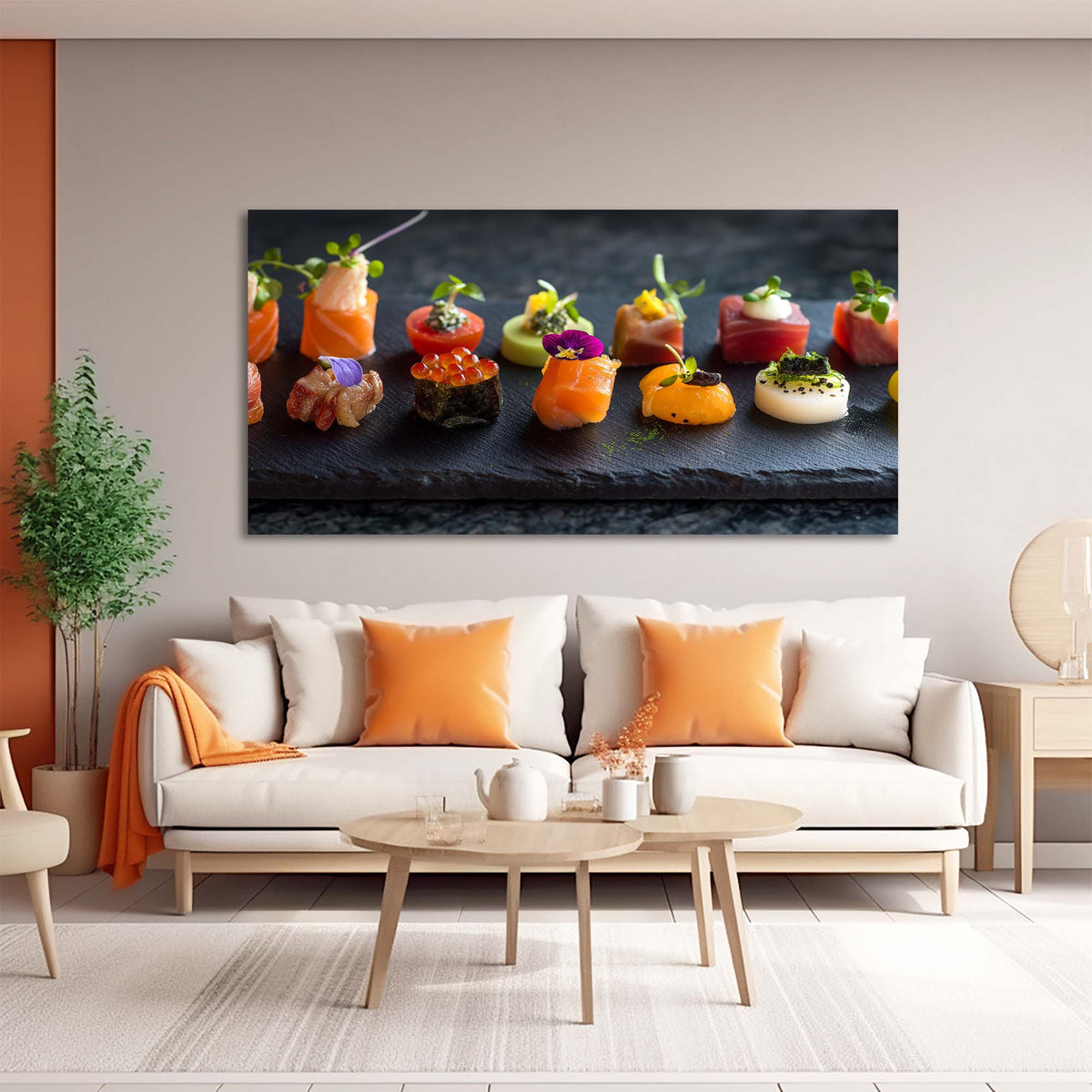 Navy Blue Asian Floral Wall Art Modern Canvas Painting Prints Artwork Office Hallway Bedroom Living Room Decor