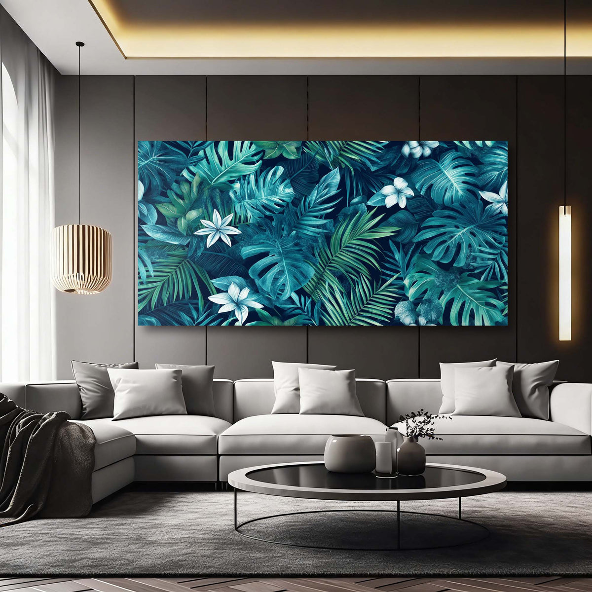 Gold Floral Wall Art for Living Room Canvas Painting Prints Art Deco Artwork Office Bedroom Decor