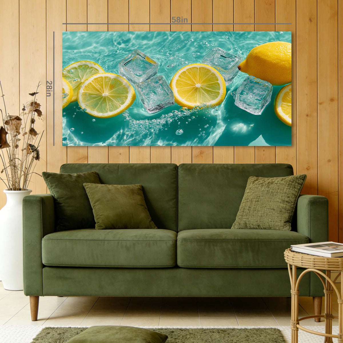 Lemon Yellow Tropical Nature Canvas Wall Art for Living Room Prints Artwork Bedroom Office Decor