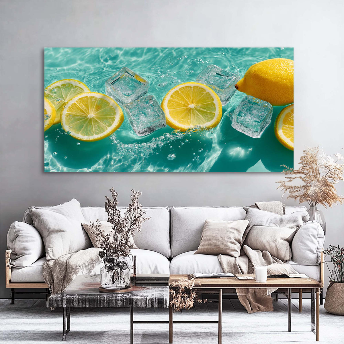 Lemon Yellow Tropical Nature Canvas Wall Art for Living Room Prints Artwork Bedroom Office Decor