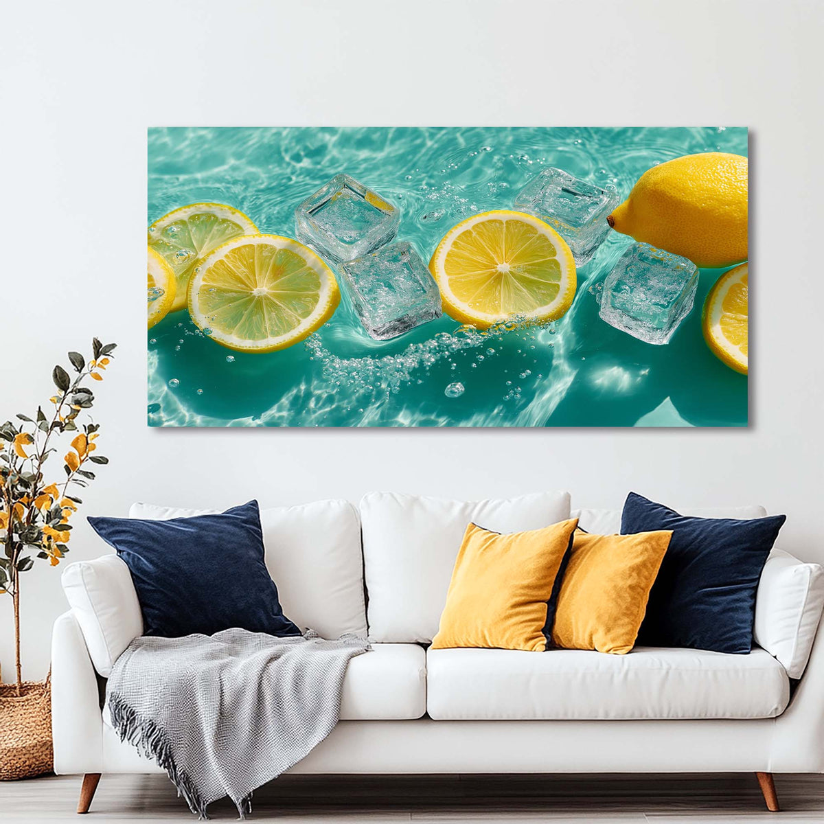 Lemon Yellow Tropical Nature Canvas Wall Art for Living Room Prints Artwork Bedroom Office Decor
