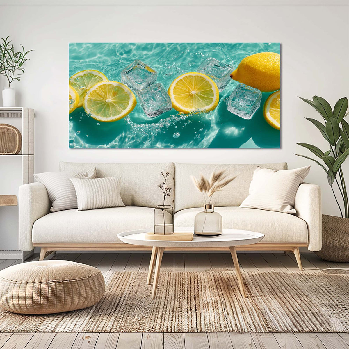 Lemon Yellow Tropical Nature Canvas Wall Art for Living Room Prints Artwork Bedroom Office Decor