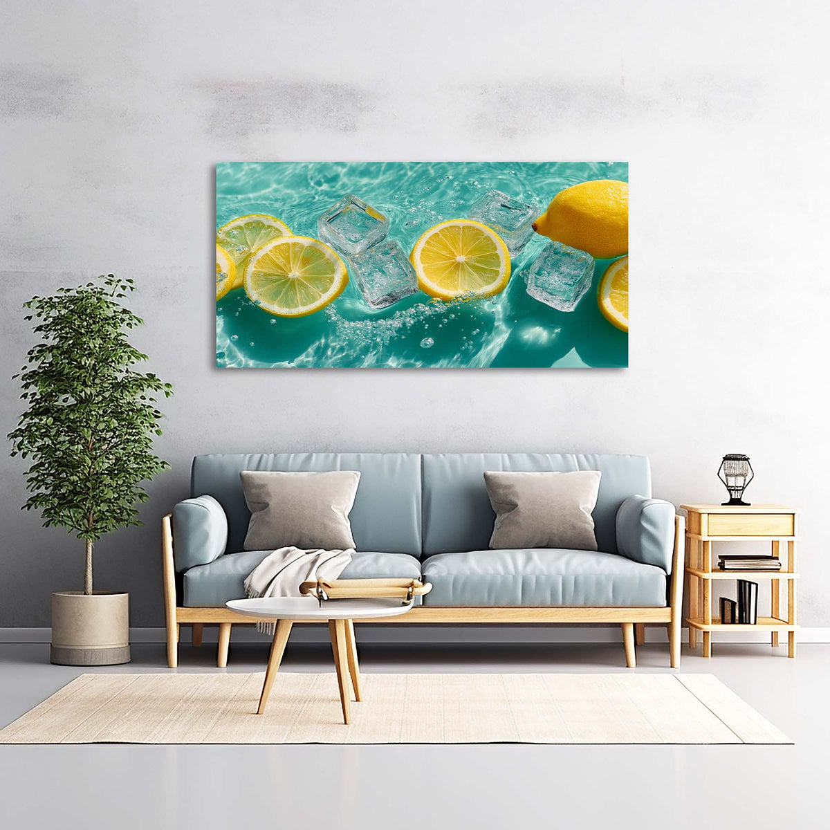 Lemon Yellow Tropical Nature Canvas Wall Art for Living Room Prints Artwork Bedroom Office Decor