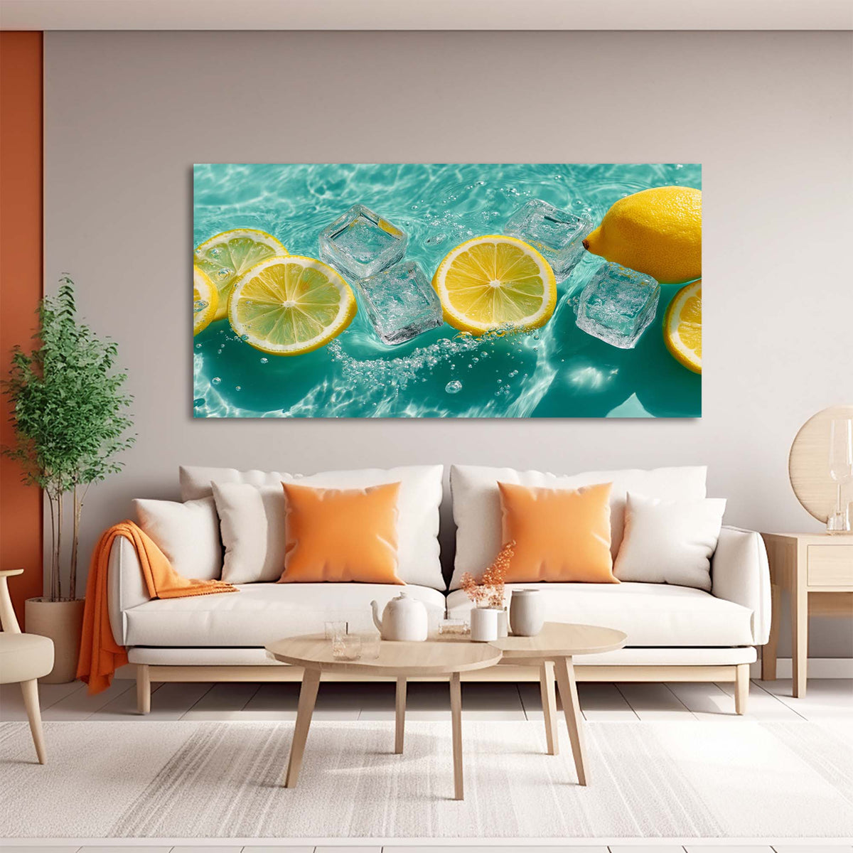 Lemon Yellow Tropical Nature Canvas Wall Art for Living Room Prints Artwork Bedroom Office Decor