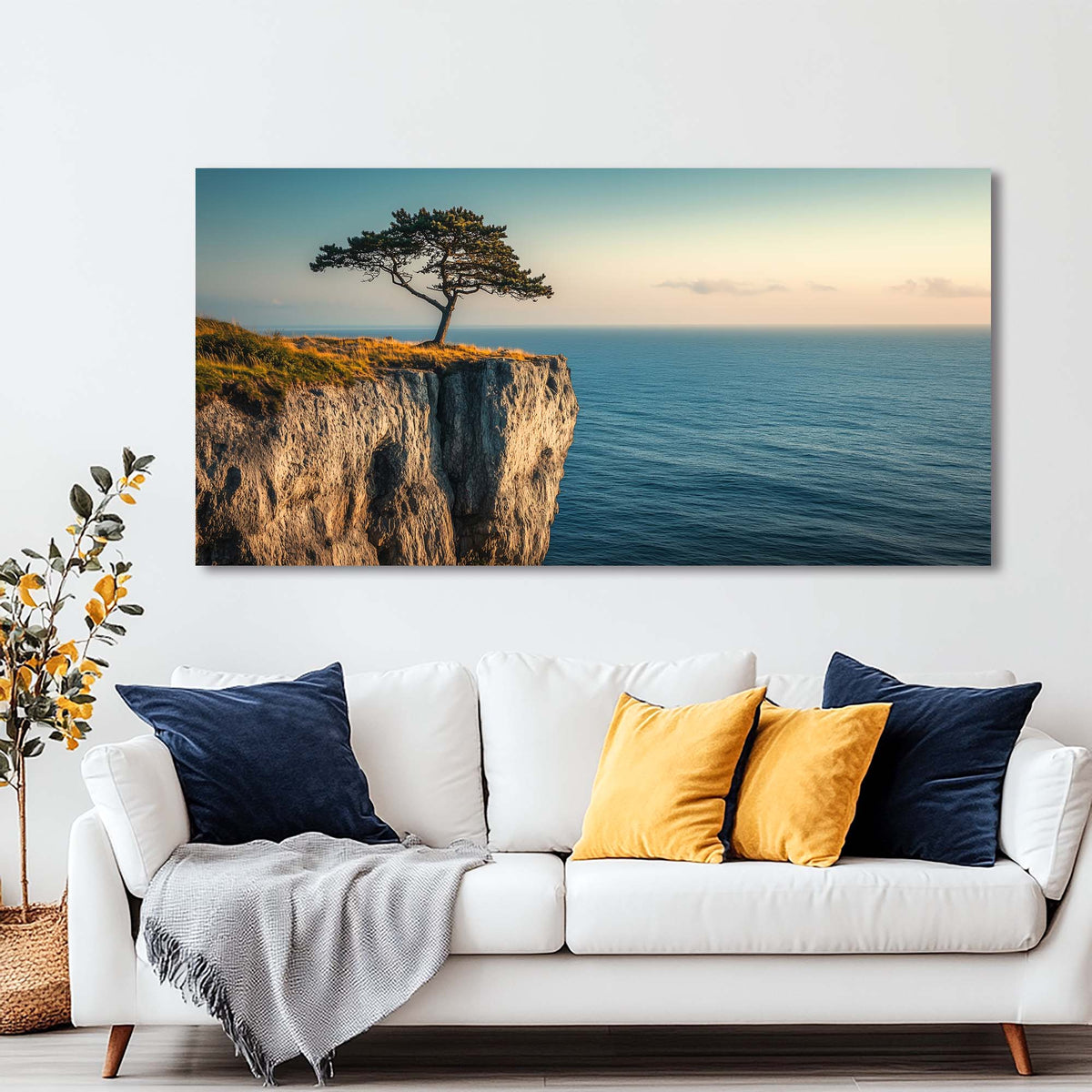 Navy Blue Nature Wall Art Paintings Print Canvas Painting Prints Modern Artwork Office Living Room Over the Couch Bedroom Decor