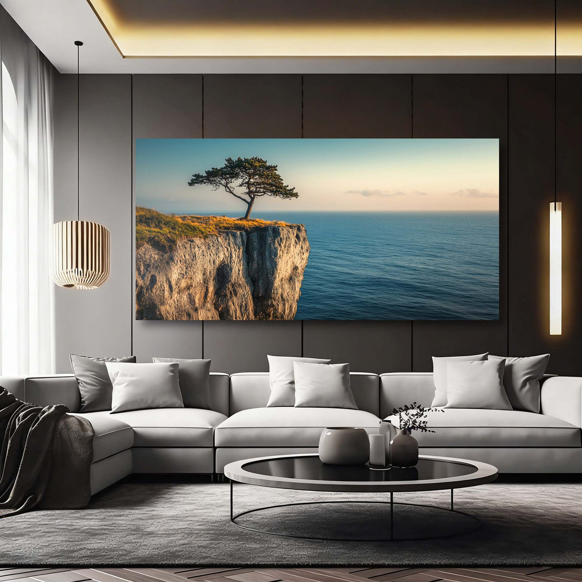 Navy Blue Nature Wall Art Paintings Print Canvas Painting Prints Modern Artwork Office Living Room Over the Couch Bedroom Decor