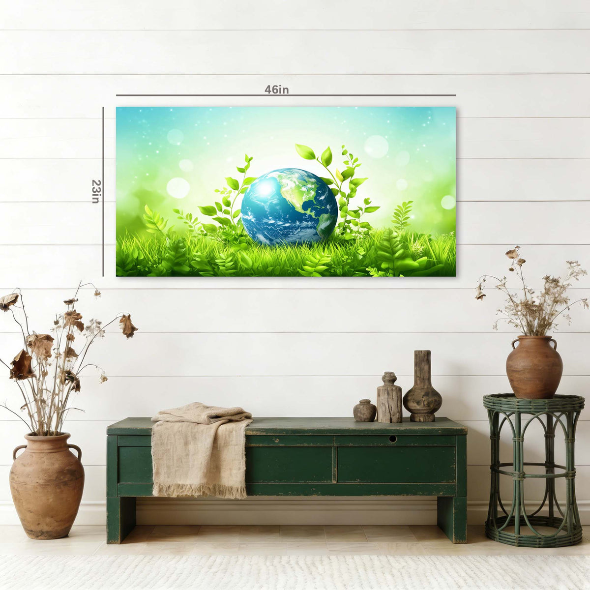 Green Floral Nature Wall Art Art Deco Painting Prints Canvas Artwork Living Room Family Bedroom Office Decor