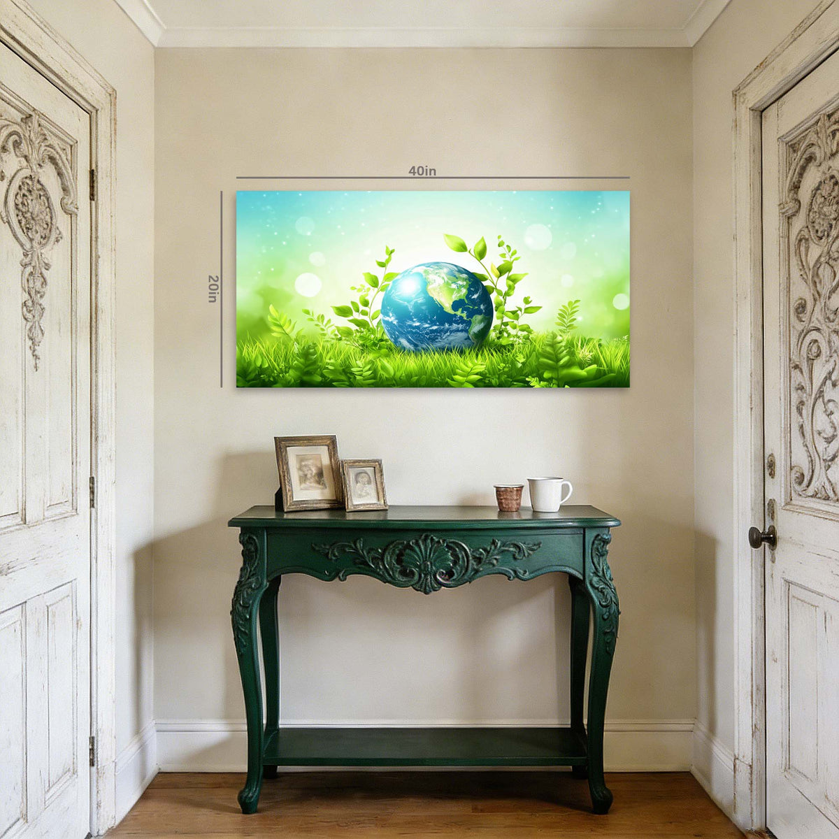 Green Floral Nature Wall Art Art Deco Painting Prints Canvas Artwork Living Room Family Bedroom Office Decor