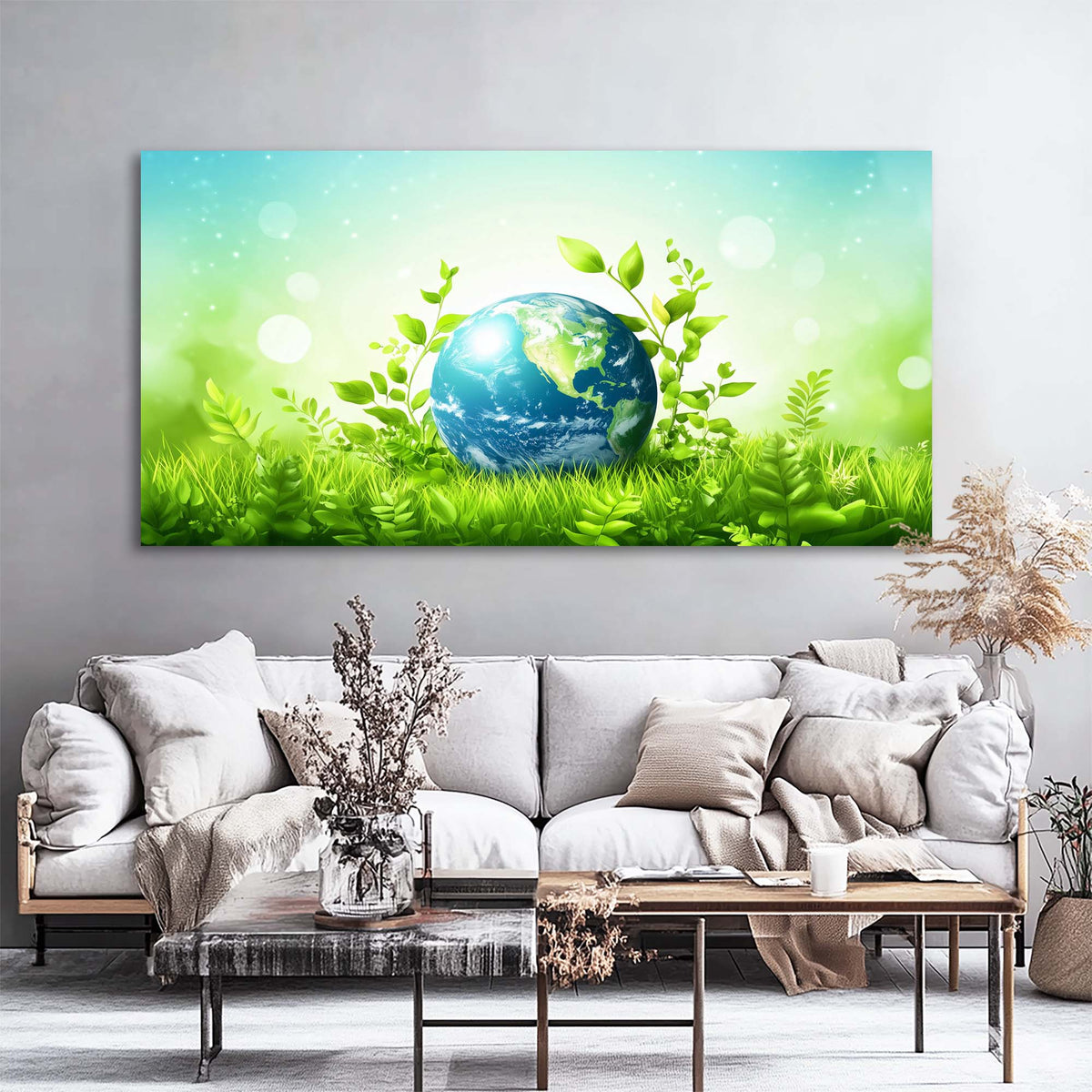 Green Floral Nature Wall Art Art Deco Painting Prints Canvas Artwork Living Room Family Bedroom Office Decor