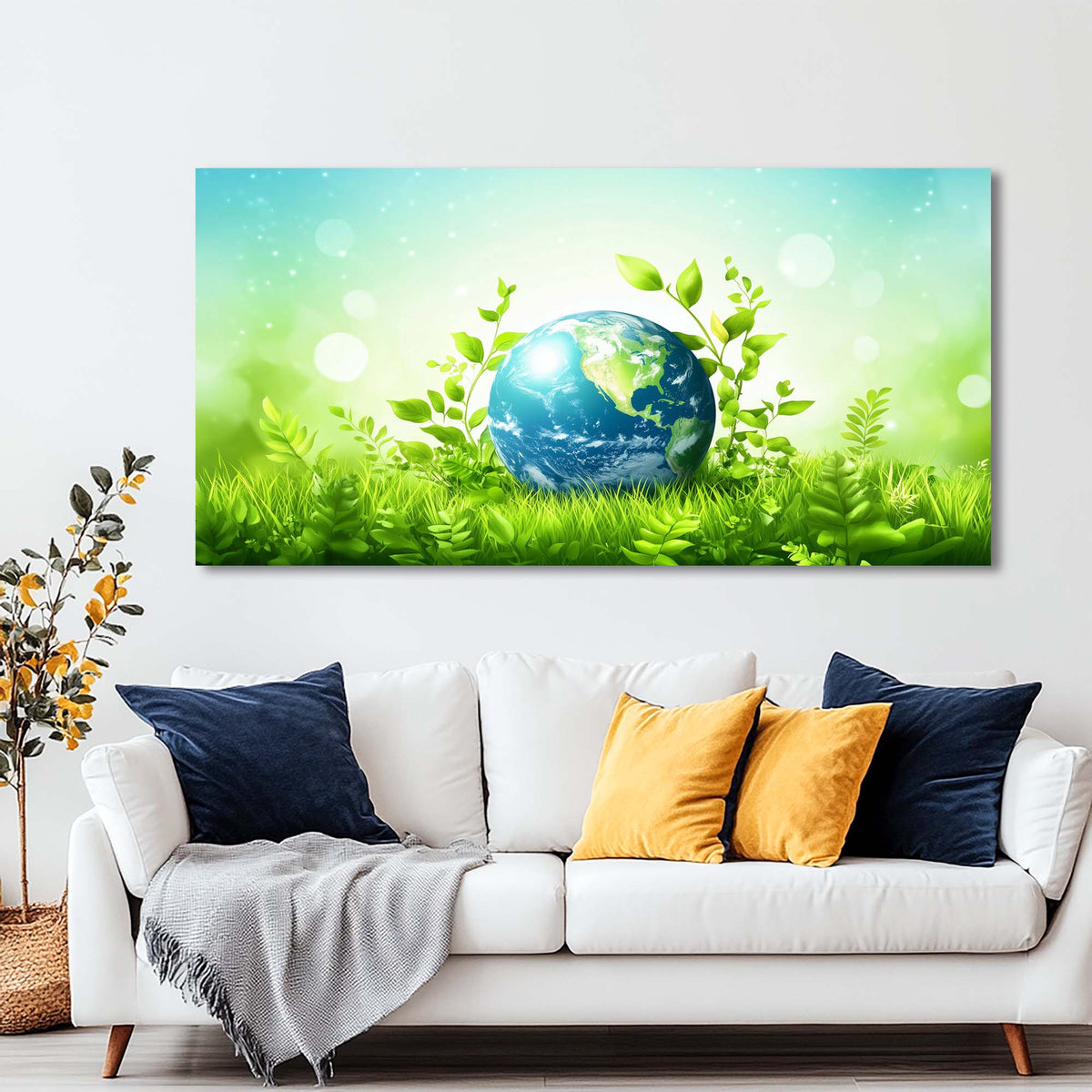 Green Floral Nature Wall Art Art Deco Painting Prints Canvas Artwork Living Room Family Bedroom Office Decor