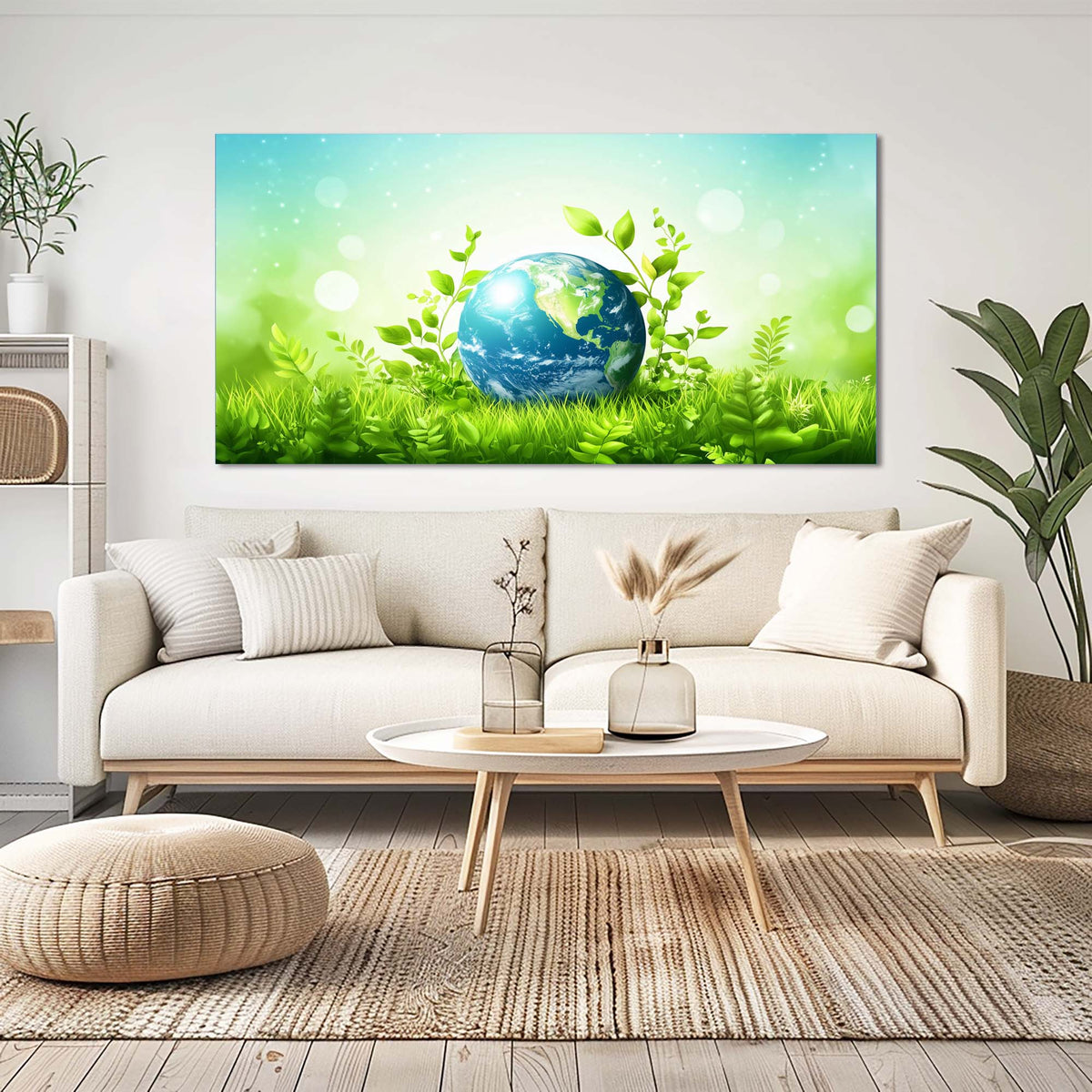 Green Floral Nature Wall Art Art Deco Painting Prints Canvas Artwork Living Room Family Bedroom Office Decor