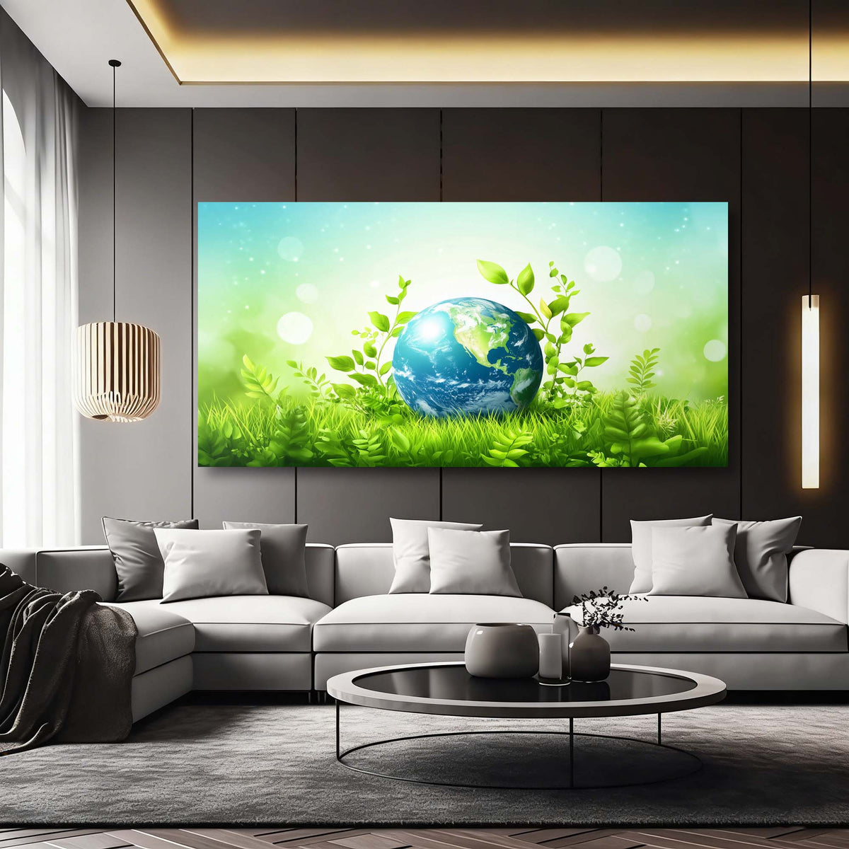 Green Floral Nature Wall Art Art Deco Painting Prints Canvas Artwork Living Room Family Bedroom Office Decor