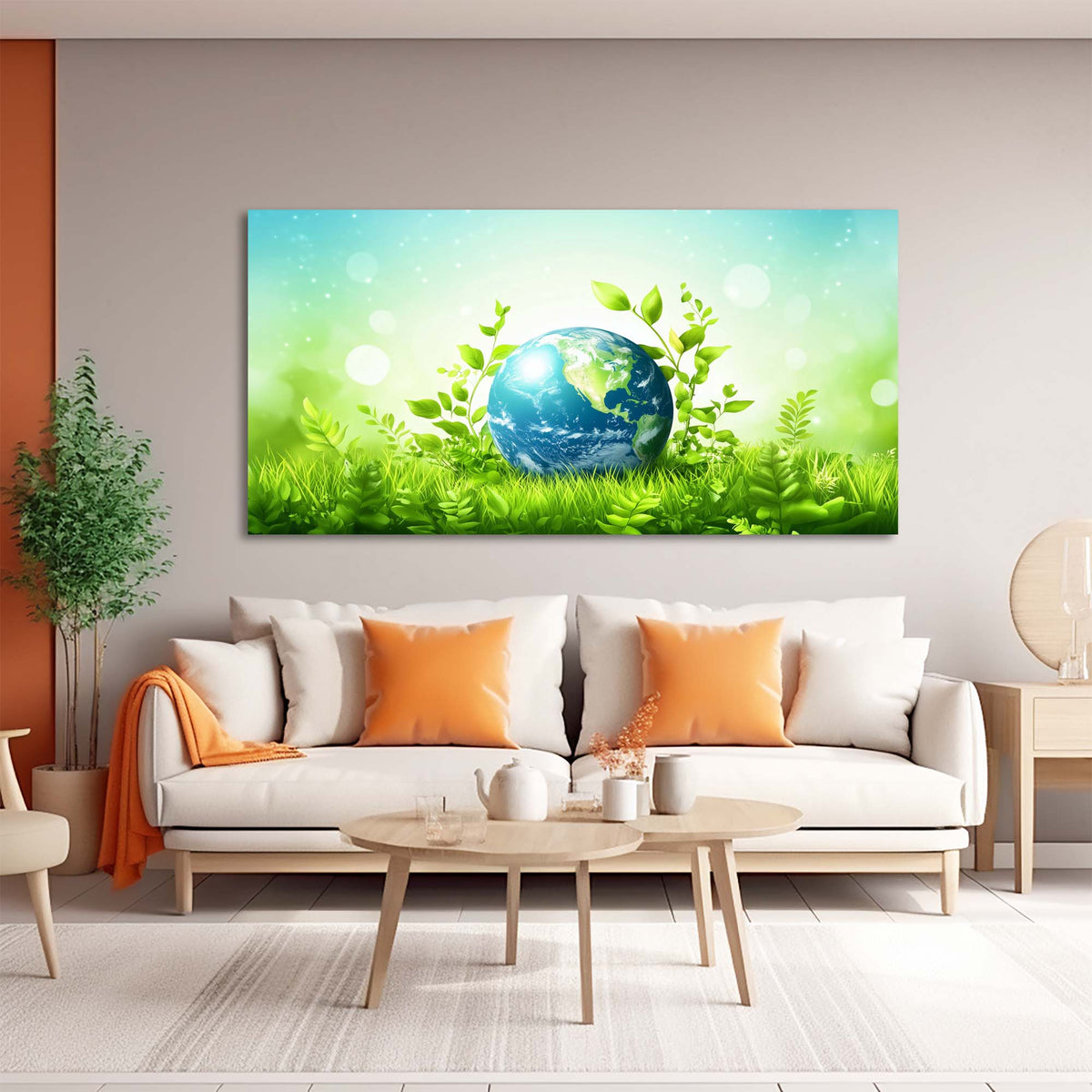 Green Floral Nature Wall Art Art Deco Painting Prints Canvas Artwork Living Room Family Bedroom Office Decor