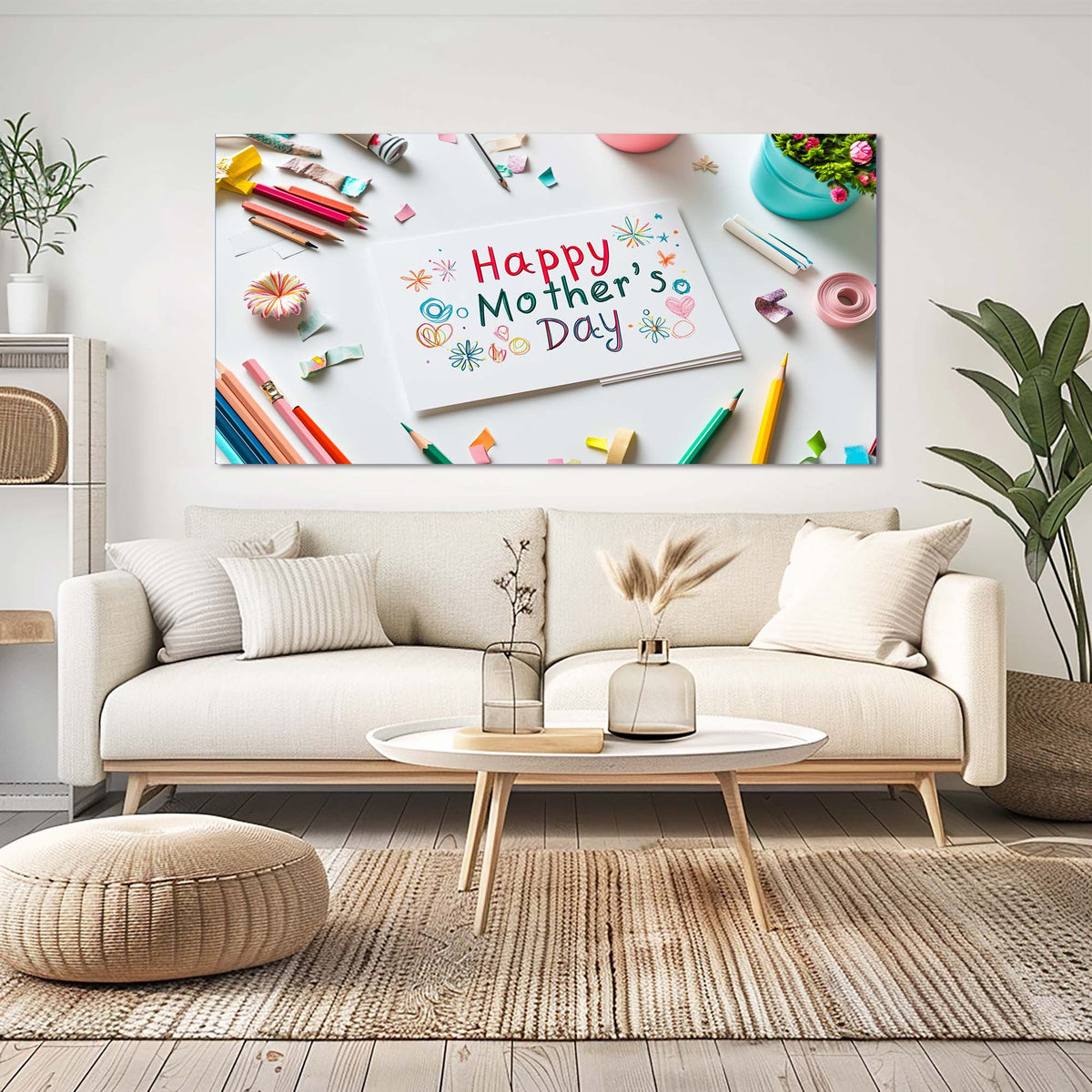 Green Floral Wall Art for Living Room Canvas Painting Prints Art Deco Artwork Office Bedroom Decor