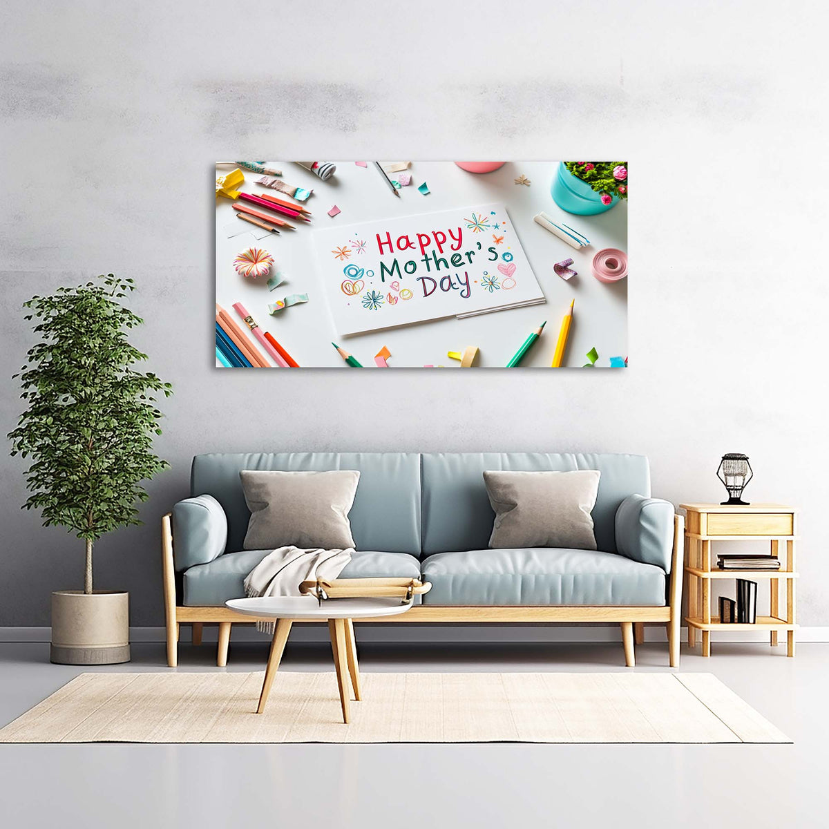 Green Floral Wall Art for Living Room Canvas Painting Prints Art Deco Artwork Office Bedroom Decor