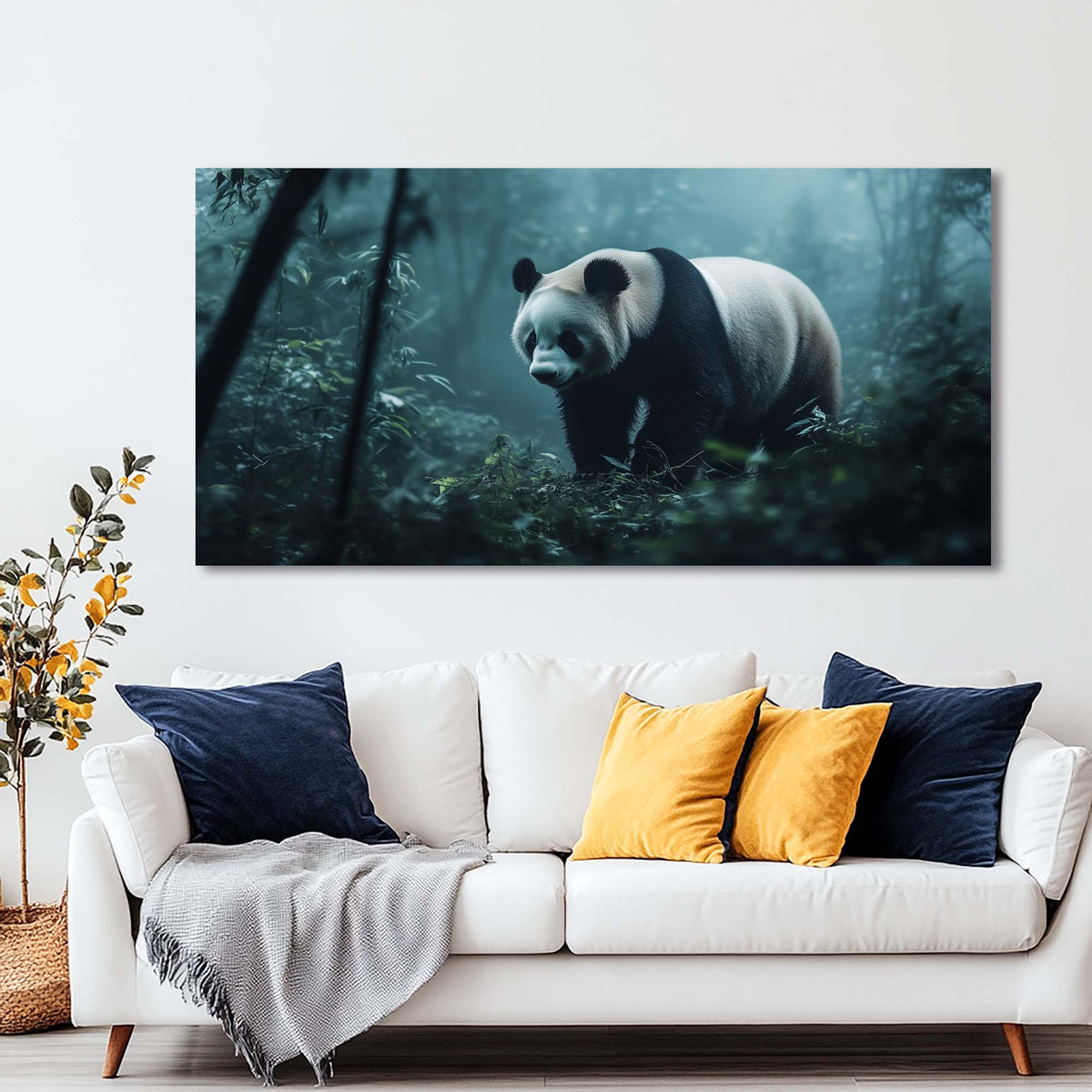 Navy Blue Wildlife Animals Wall Art Art Deco Painting Prints Canvas Artwork Living Room Family Bedroom Office Decor