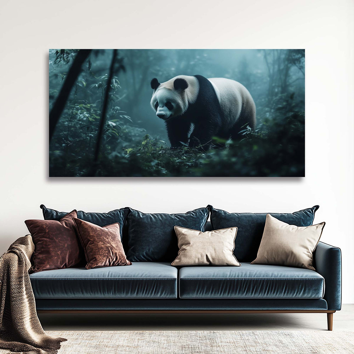 Navy Blue Wildlife Animals Wall Art Art Deco Painting Prints Canvas Artwork Living Room Family Bedroom Office Decor