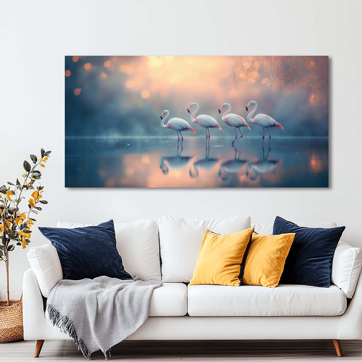 Navy Blue Birds Wall Art Paintings Print Canvas Painting Prints Modern Artwork Office Living Room Over the Couch Bedroom Decor