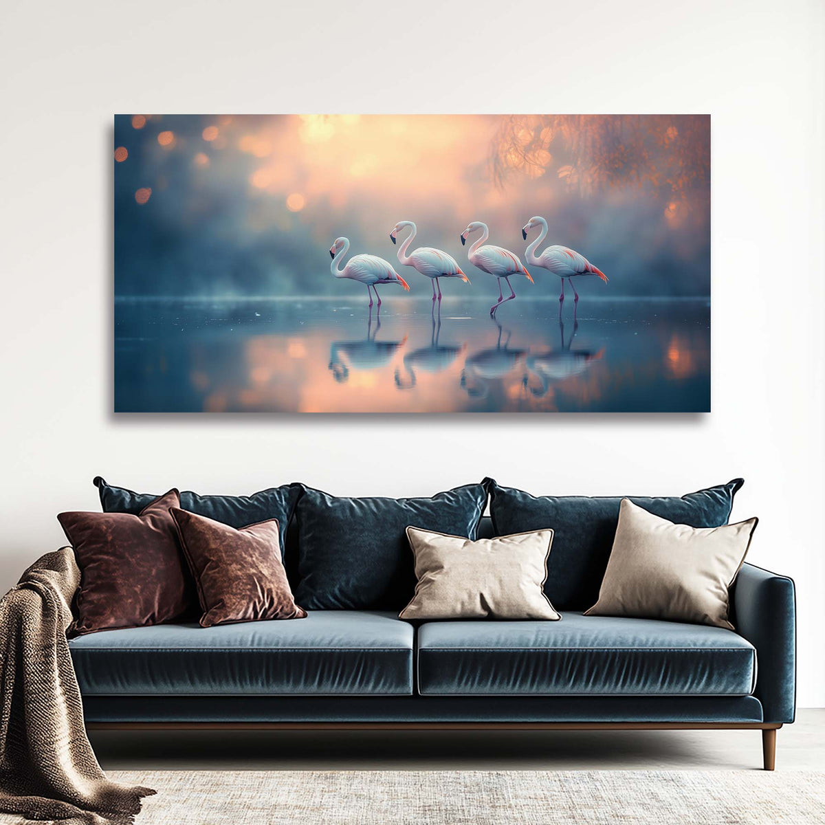 Navy Blue Birds Wall Art Paintings Print Canvas Painting Prints Modern Artwork Office Living Room Over the Couch Bedroom Decor
