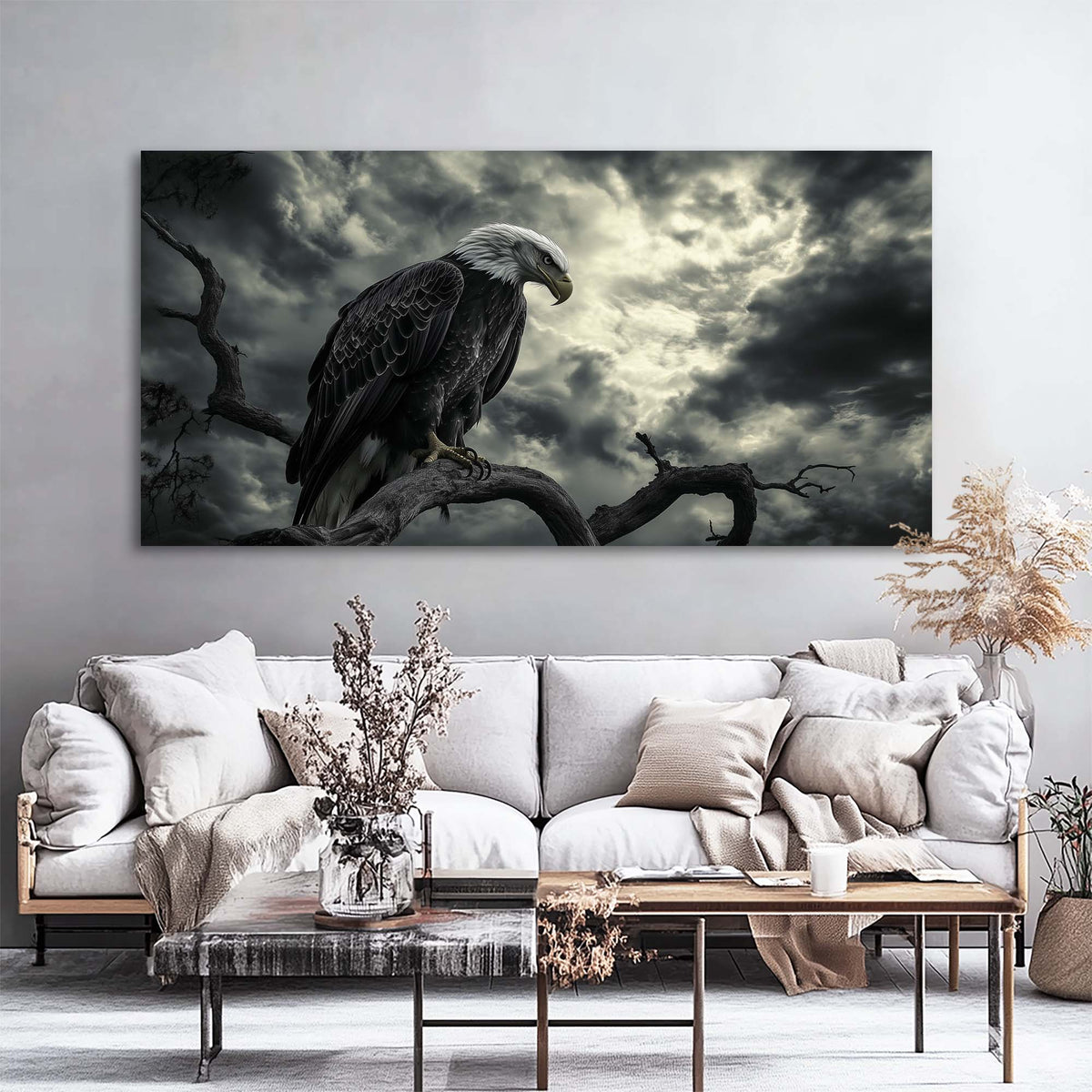Navy Blue Wildlife Birds Wall Art Canvas Painting Prints Artwor Office Bedroom Living Room Decor