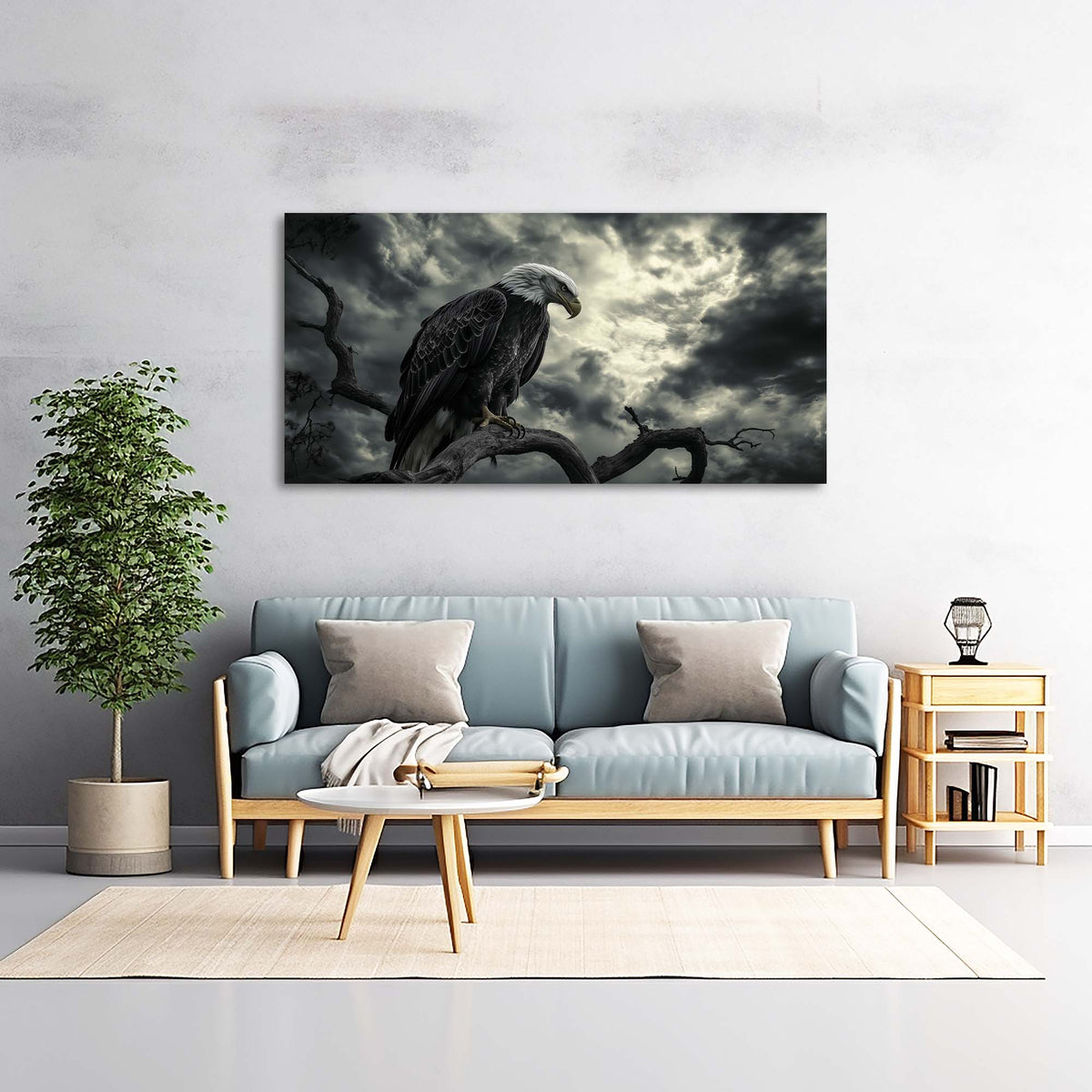 Navy Blue Wildlife Birds Wall Art Canvas Painting Prints Artwor Office Bedroom Living Room Decor