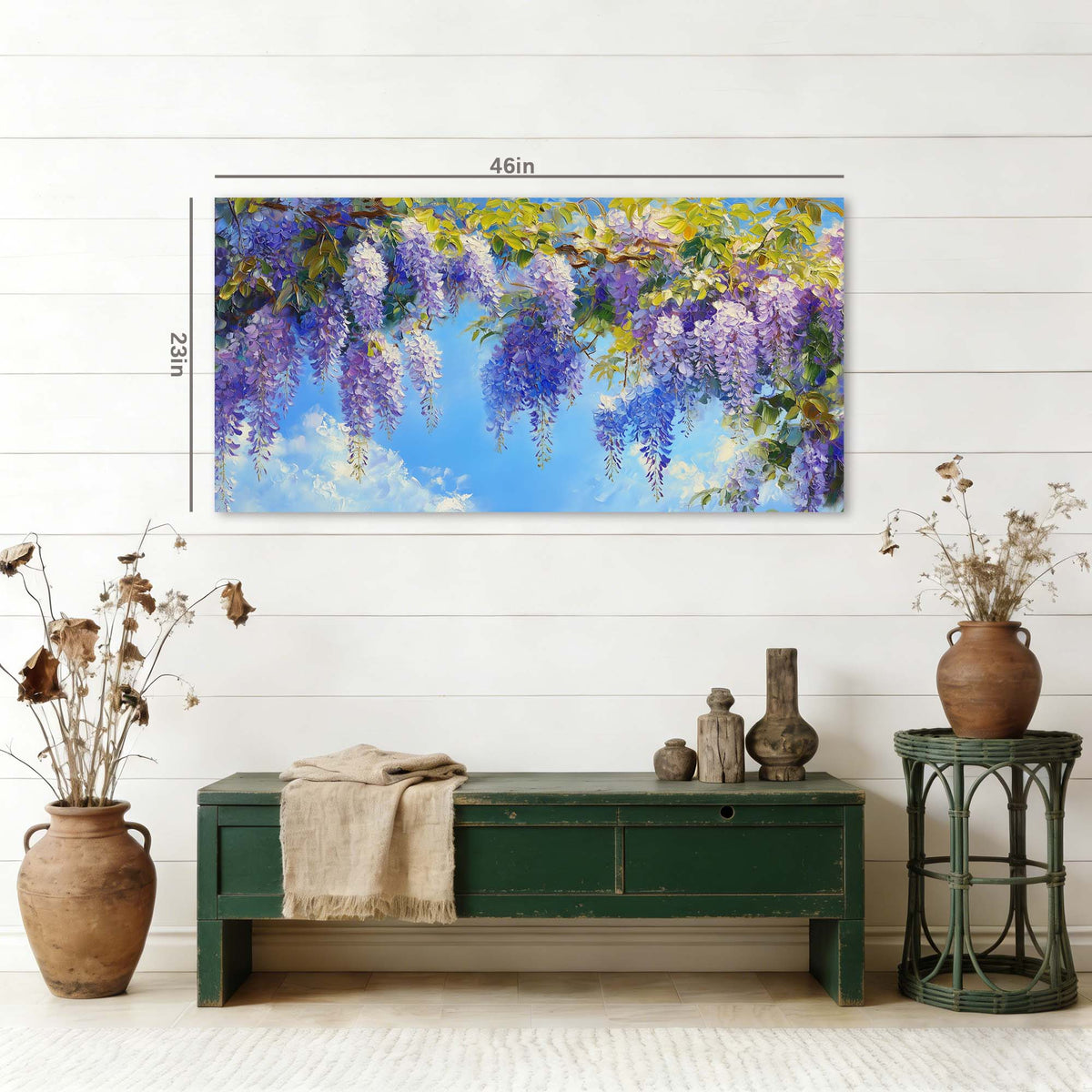 Navy Blue Floral Floral Canvas Wall Art for Living Room Prints Artwork Bedroom Office Decor