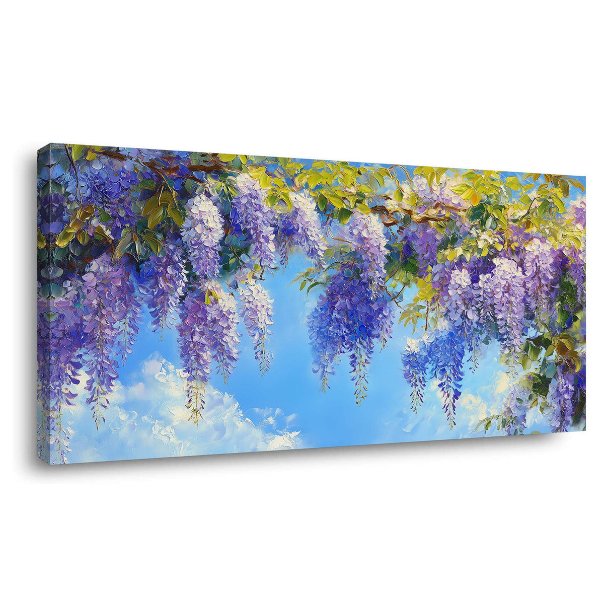 Navy Blue Floral Floral Canvas Wall Art for Living Room Prints Artwork Bedroom Office Decor
