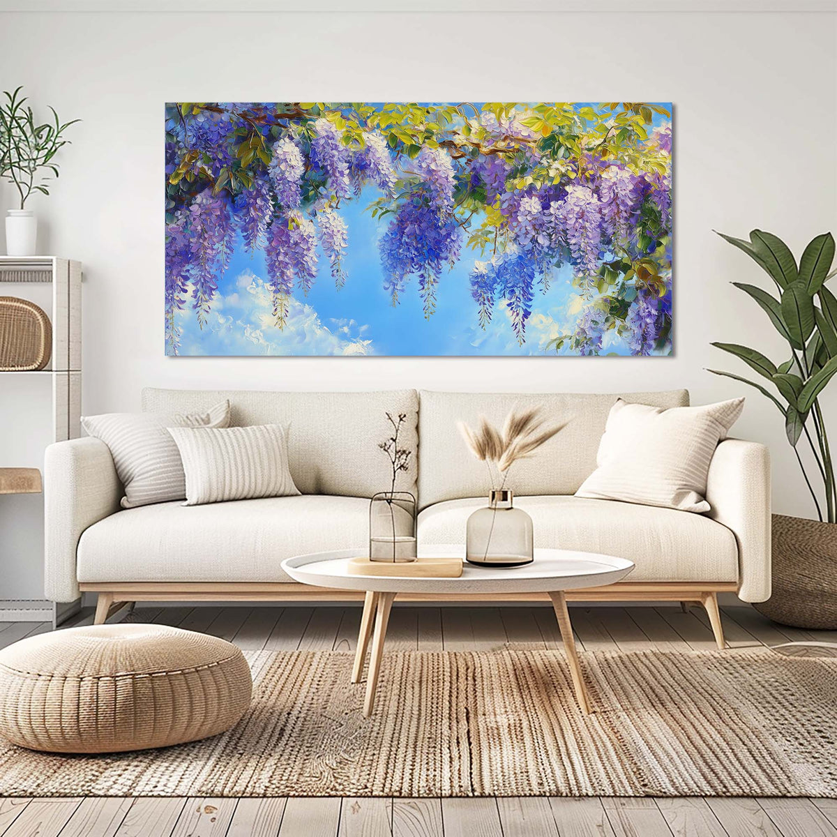 Navy Blue Floral Floral Canvas Wall Art for Living Room Prints Artwork Bedroom Office Decor