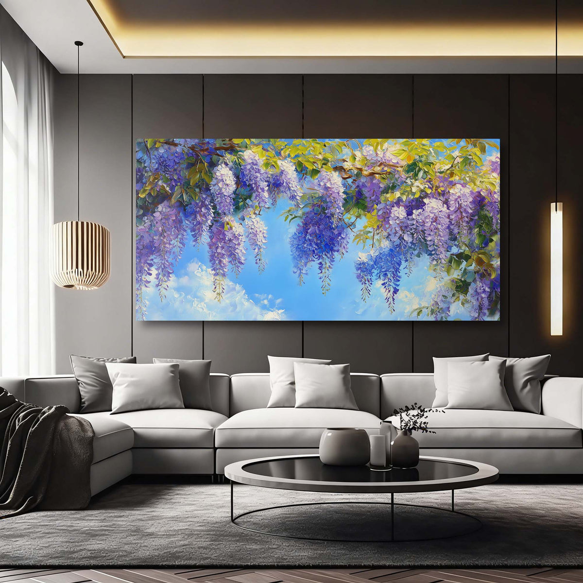 Navy Blue Floral Floral Canvas Wall Art for Living Room Prints Artwork Bedroom Office Decor
