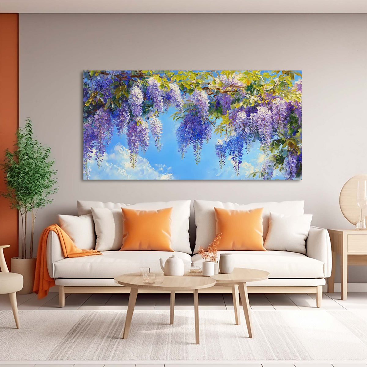 Navy Blue Floral Floral Canvas Wall Art for Living Room Prints Artwork Bedroom Office Decor