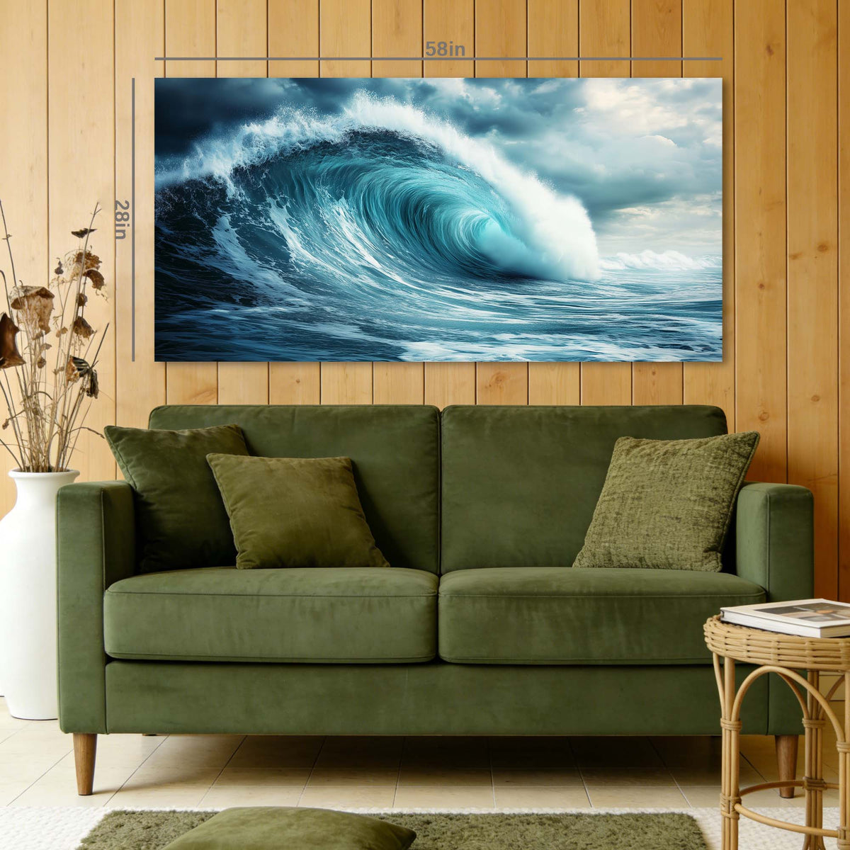 Navy Blue Nature Wall Art Paintings Print Canvas Painting Prints Modern Artwork Office Living Room Over the Couch Bedroom Decor