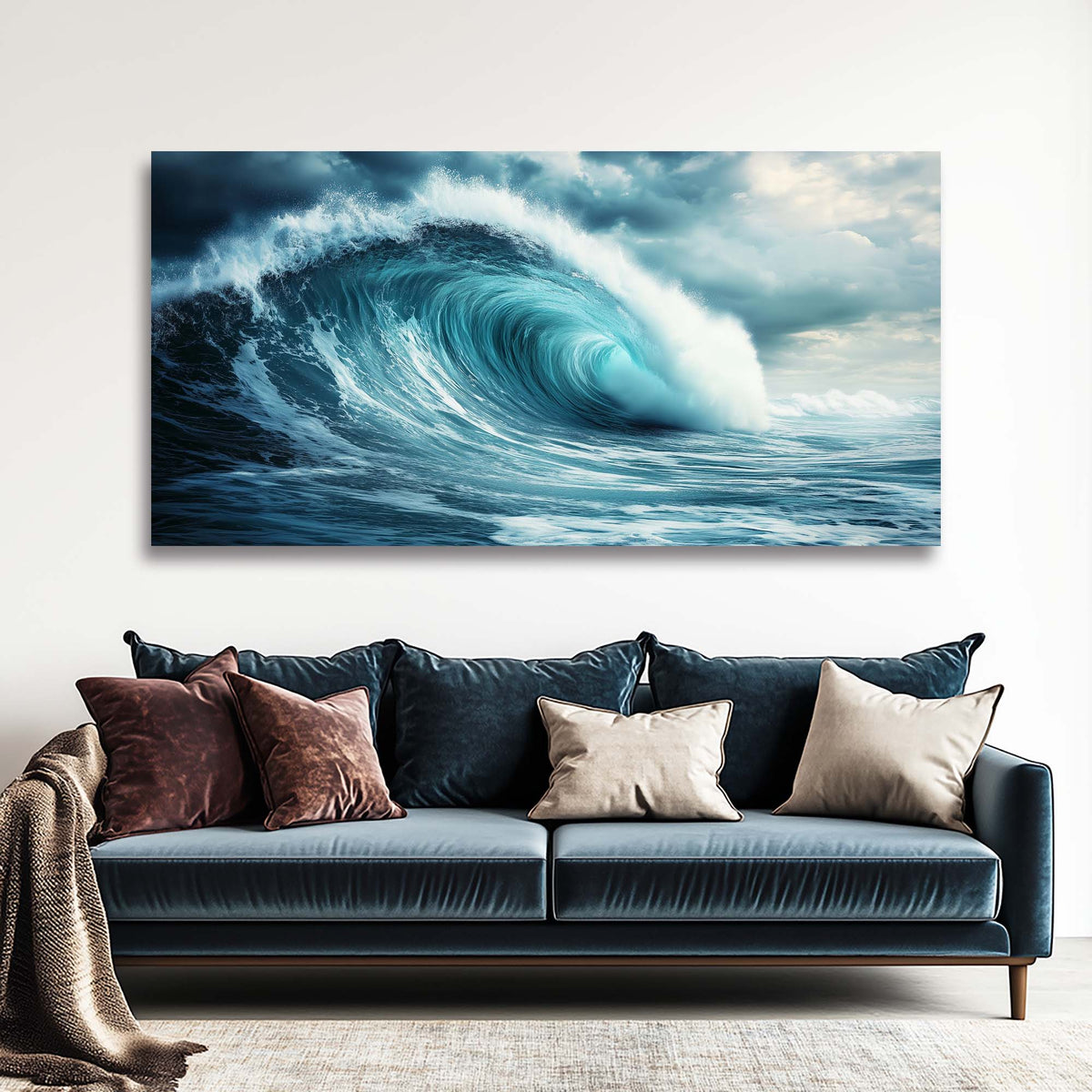 Navy Blue Nature Wall Art Paintings Print Canvas Painting Prints Modern Artwork Office Living Room Over the Couch Bedroom Decor