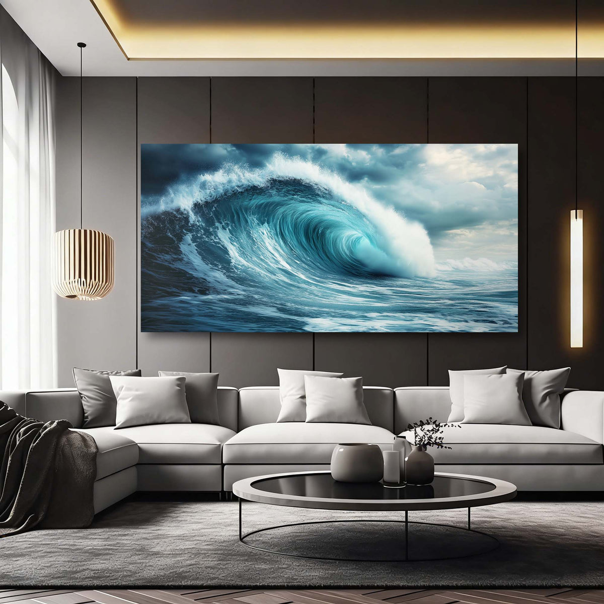 Navy Blue Nature Wall Art Paintings Print Canvas Painting Prints Modern Artwork Office Living Room Over the Couch Bedroom Decor