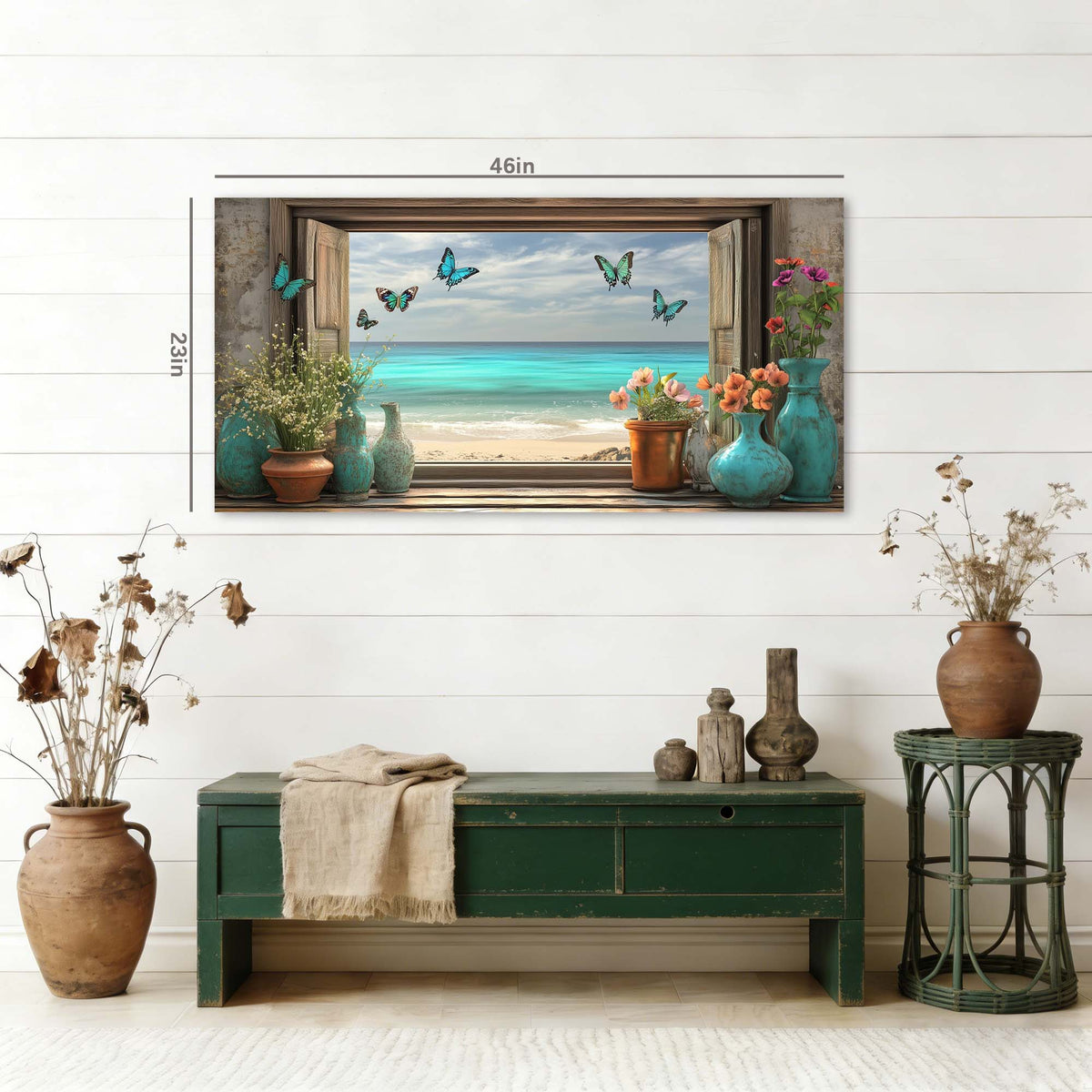 Blue Nature Wall Art for Living Room Canvas Painting Prints Art Deco Artwork Office Bedroom Decor