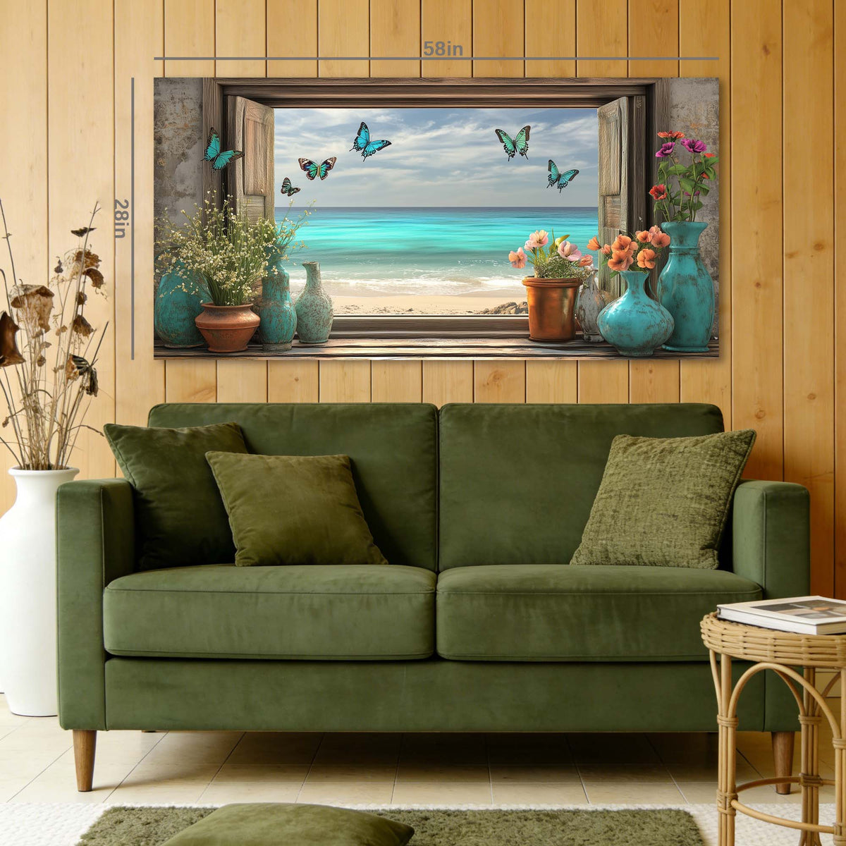 Blue Nature Wall Art for Living Room Canvas Painting Prints Art Deco Artwork Office Bedroom Decor