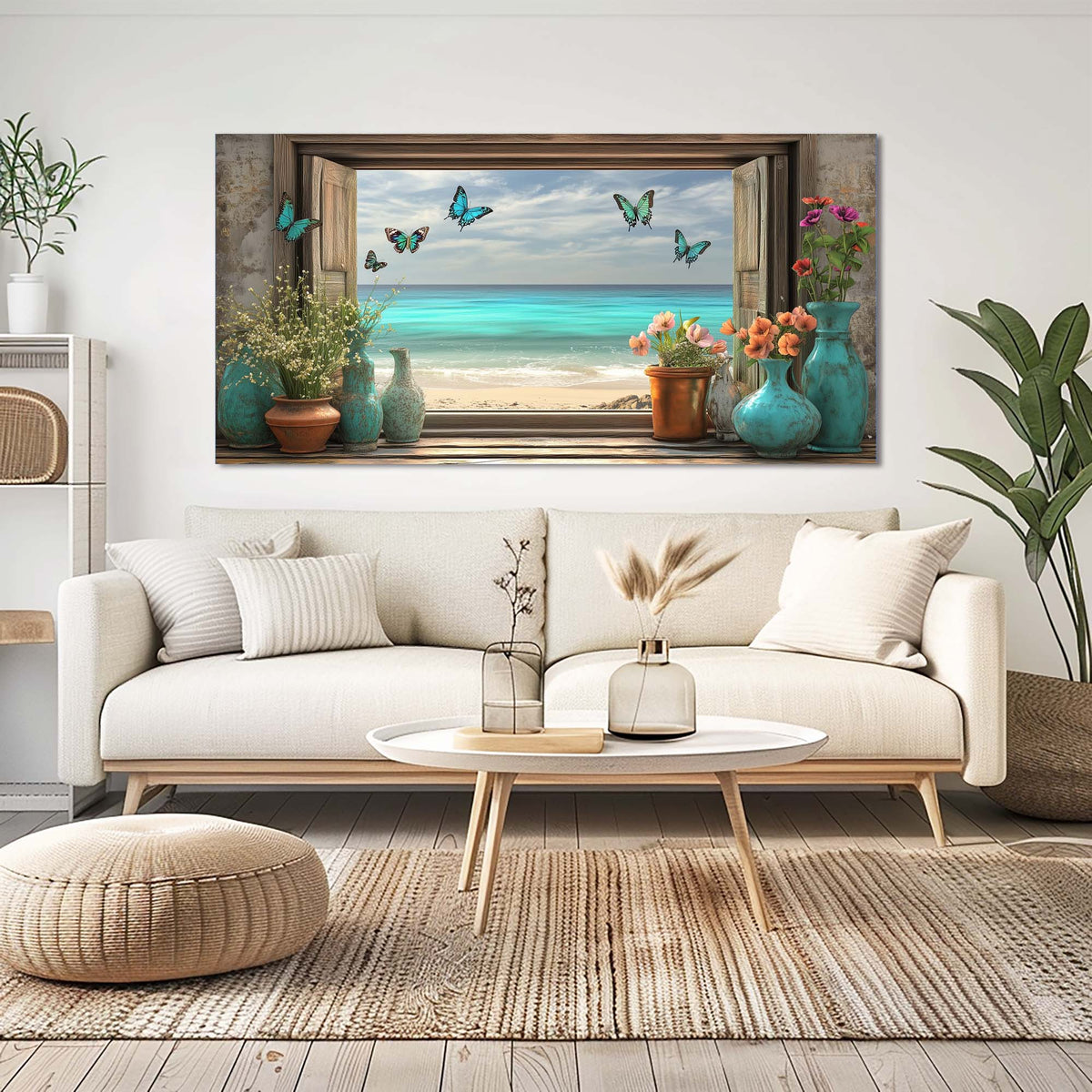 Blue Nature Wall Art for Living Room Canvas Painting Prints Art Deco Artwork Office Bedroom Decor