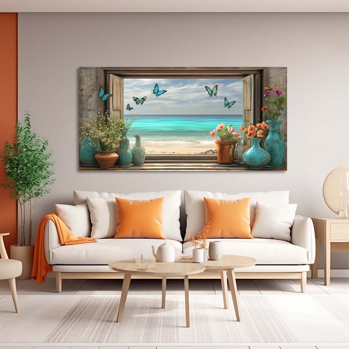 Blue Nature Wall Art for Living Room Canvas Painting Prints Art Deco Artwork Office Bedroom Decor