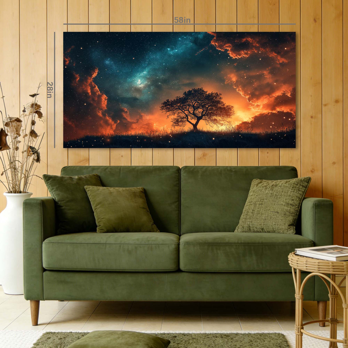 Orange Fantasy Nature Wall Art Modern Canvas Painting Prints Artwork Office Hallway Bedroom Living Room Decor