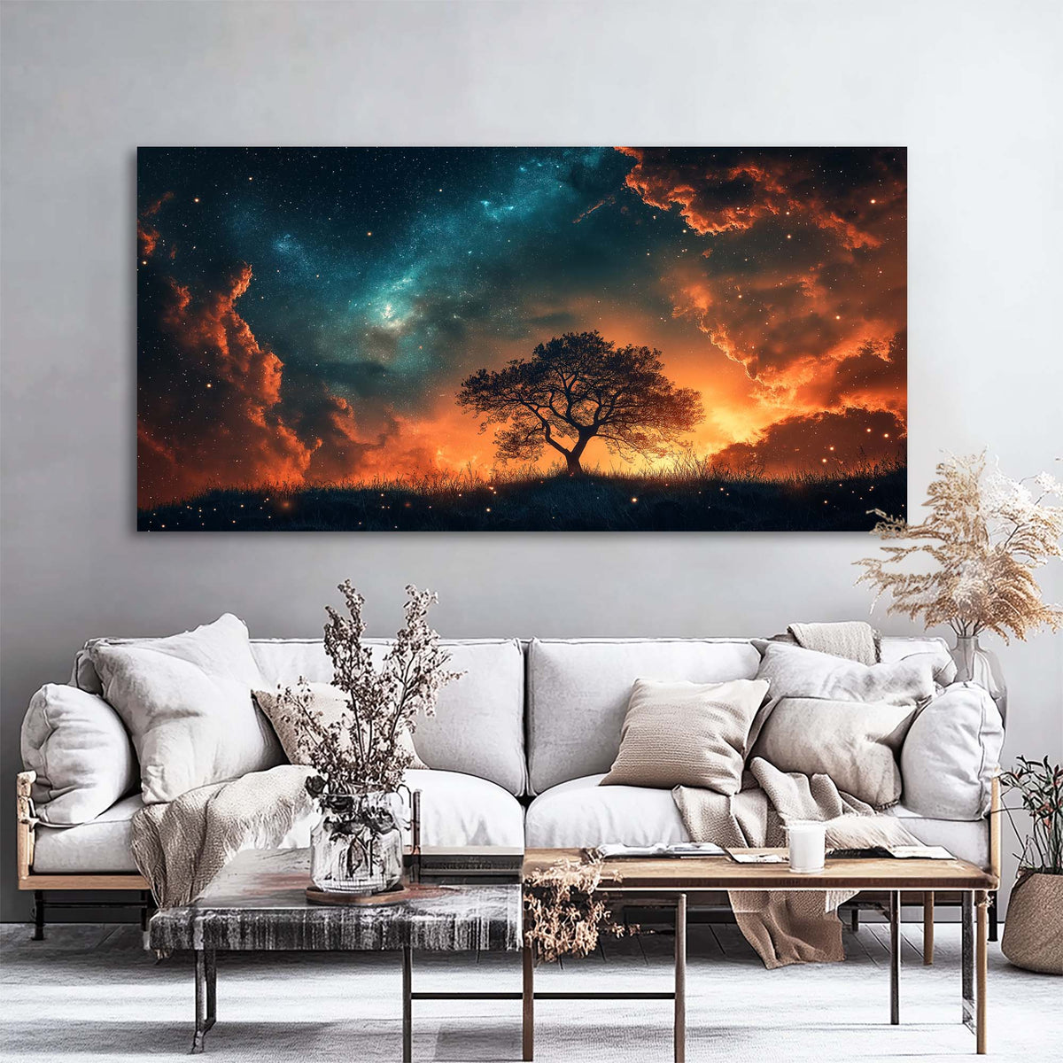 Orange Fantasy Nature Wall Art Modern Canvas Painting Prints Artwork Office Hallway Bedroom Living Room Decor